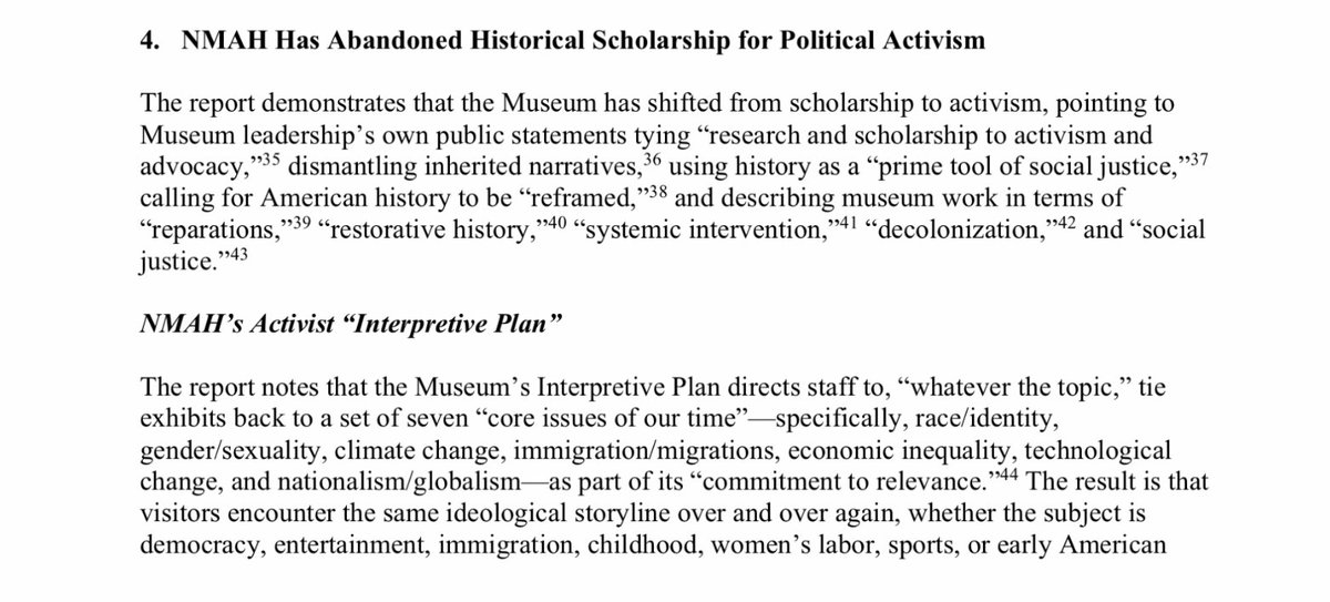 RonDeSantis's tweet photo. New report outlines the deep ideological capture of the Smithsonian in DC.

Politicizing American history to weaponize it in service of leftist activism.  Not surprised they did this, but good to see it getting exposed.  

https://t.co/2yav7hlsN1 https://t.co/Q7yJ6fthiq