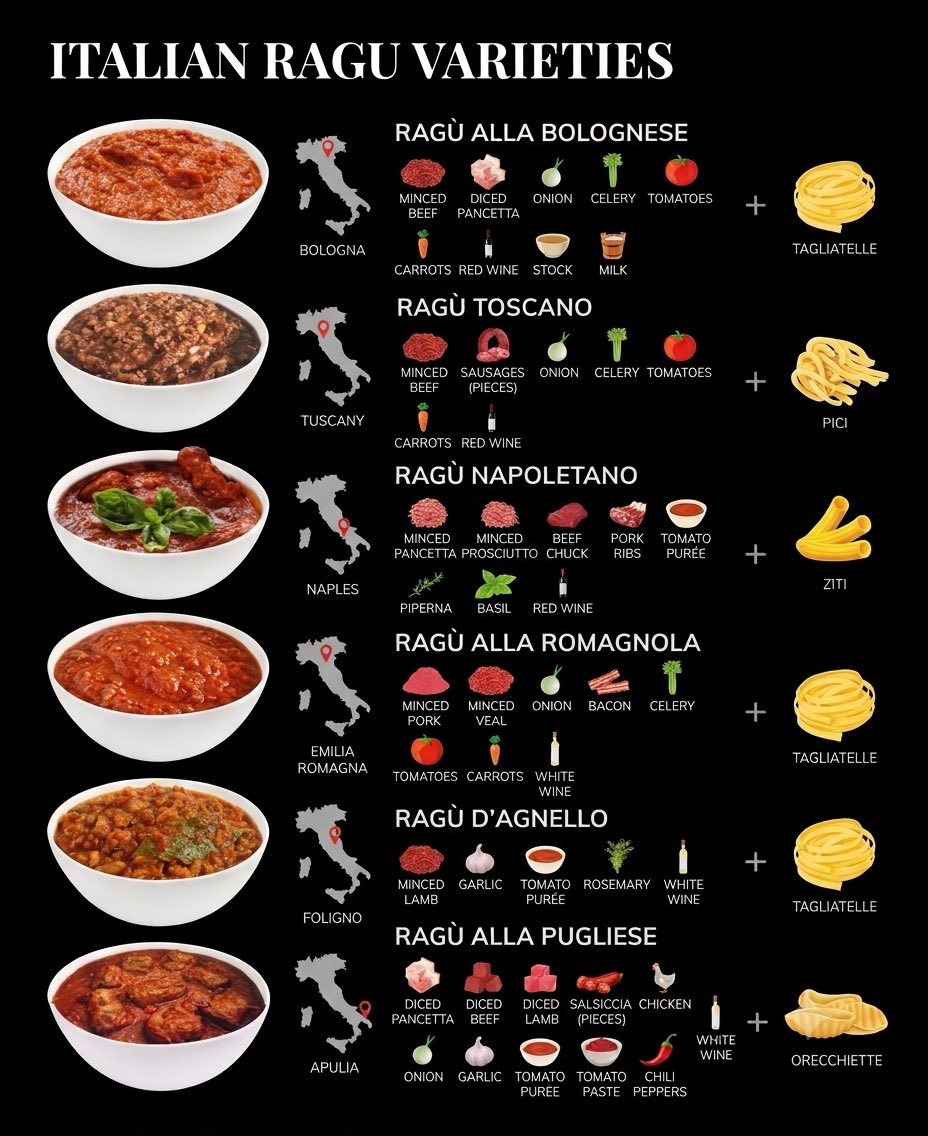 Italian Ragu Varieties Resharing Italian Ragu Varieties
