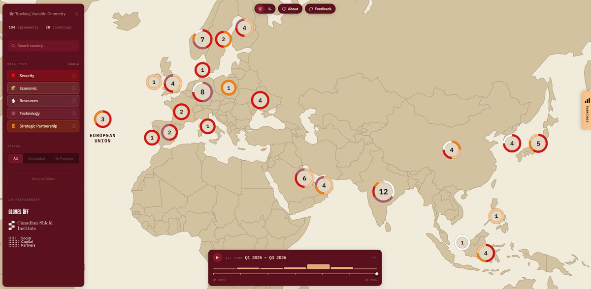 jonrshell's tweet photo. We mapped the agreements Canada has signed since @MarkJCarney took office. It's interactive and will be updated as new ones come in. Check it out. https://t.co/R6eFFhSDQs https://t.co/1i1tvjb8qt