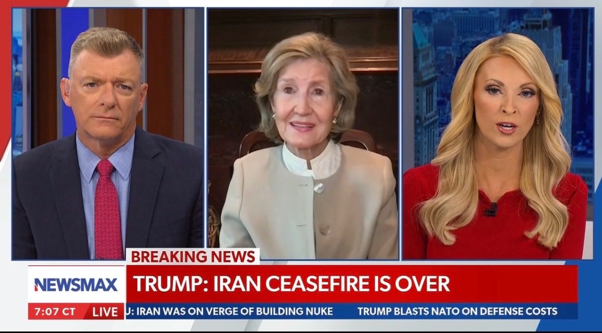 kaybaileyhutch's tweet photo. @newsmax talking about Iran breaking the ceasefire agreement and @nato summit!  @USNATO https://t.co/5DNE8NMfOO