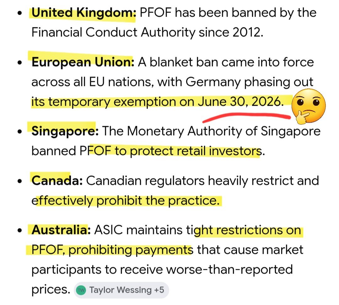 stephmase22's tweet photo. 📣📣WHY IS PAYMENT FOR ORDER FRAUD NOT BANNED IN THE USA❓️

In the UK, EU, Singapore, Canada, and Australia, PFOF payment for order fraud is banned or heavily restricted to protect Retail investors.

Gary Gensler, Hester Peirce, and Paul Atkins are very well aware of the problem. The question is, why haven't they banned it ❓️🤔