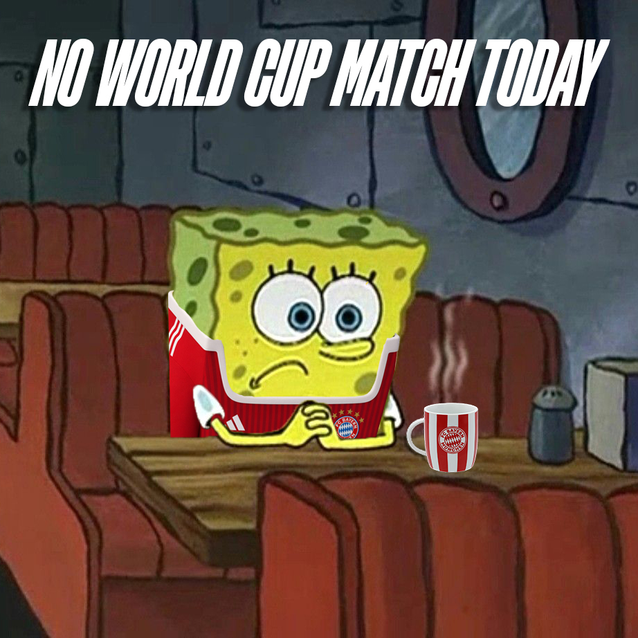 FCBayern's tweet photo. Me, myself and no World Cup today. 😶 https://t.co/oGuGlFVbUC