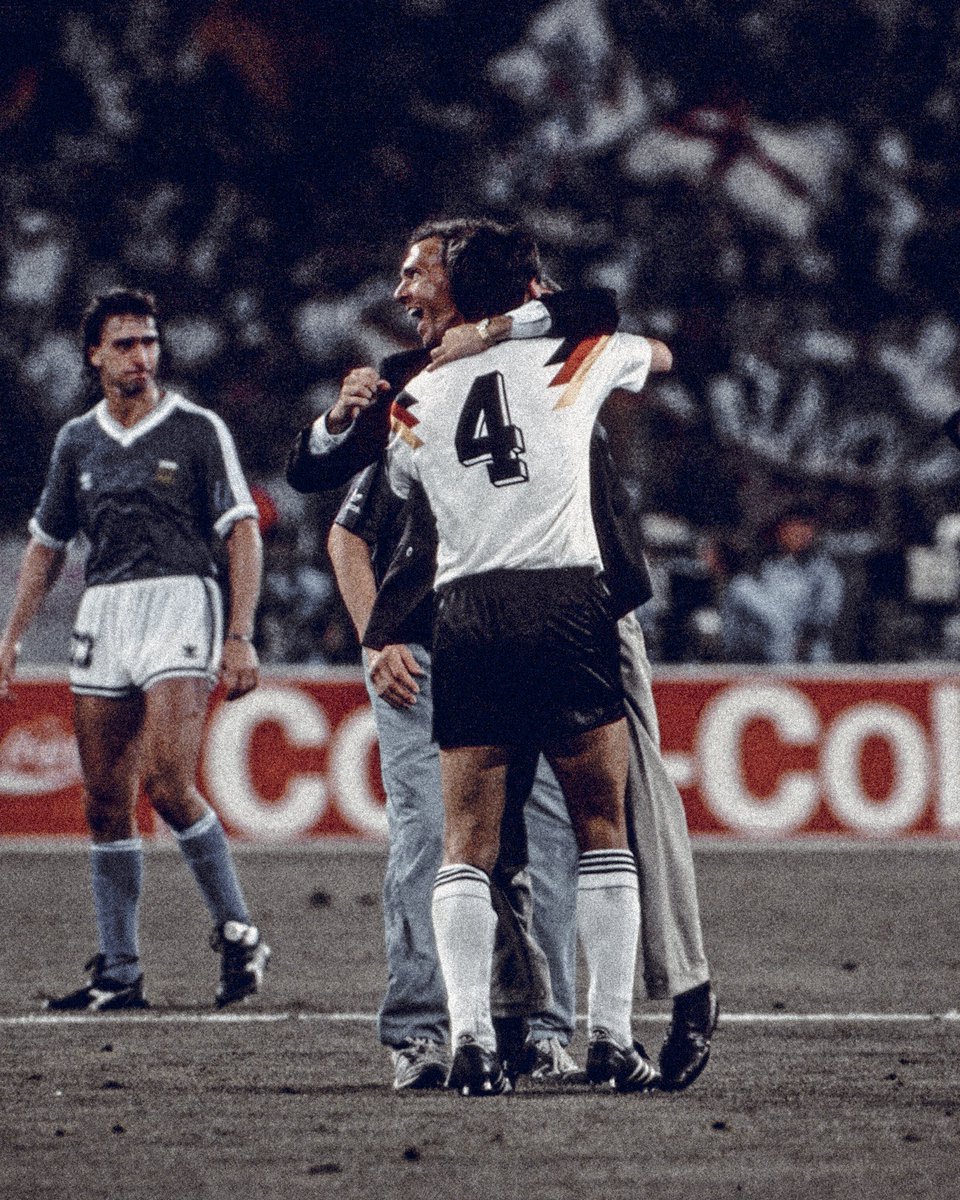 beckenbauer's tweet photo. #OnThisDay in 1990: World Cup glory from the sidelines 🇩🇪🏆

36 years ago today, Franz celebrated the greatest triumph of his coaching career leading the German national team to a 1-0 victory over Argentina on a historic evening in Rome. He became only the second person after Mário Zagallo to win the FIFA World Cup both as a player (1974) and as head coach (1990) 👑

Would you like to find out more about the 1990 World Cup triumph and relive some of the greatest moments from Franz’s extraordinary career? 📝 Visit https://t.co/hXJrwMh7d2 ✍️

📸: (Archive images: Imago©️)