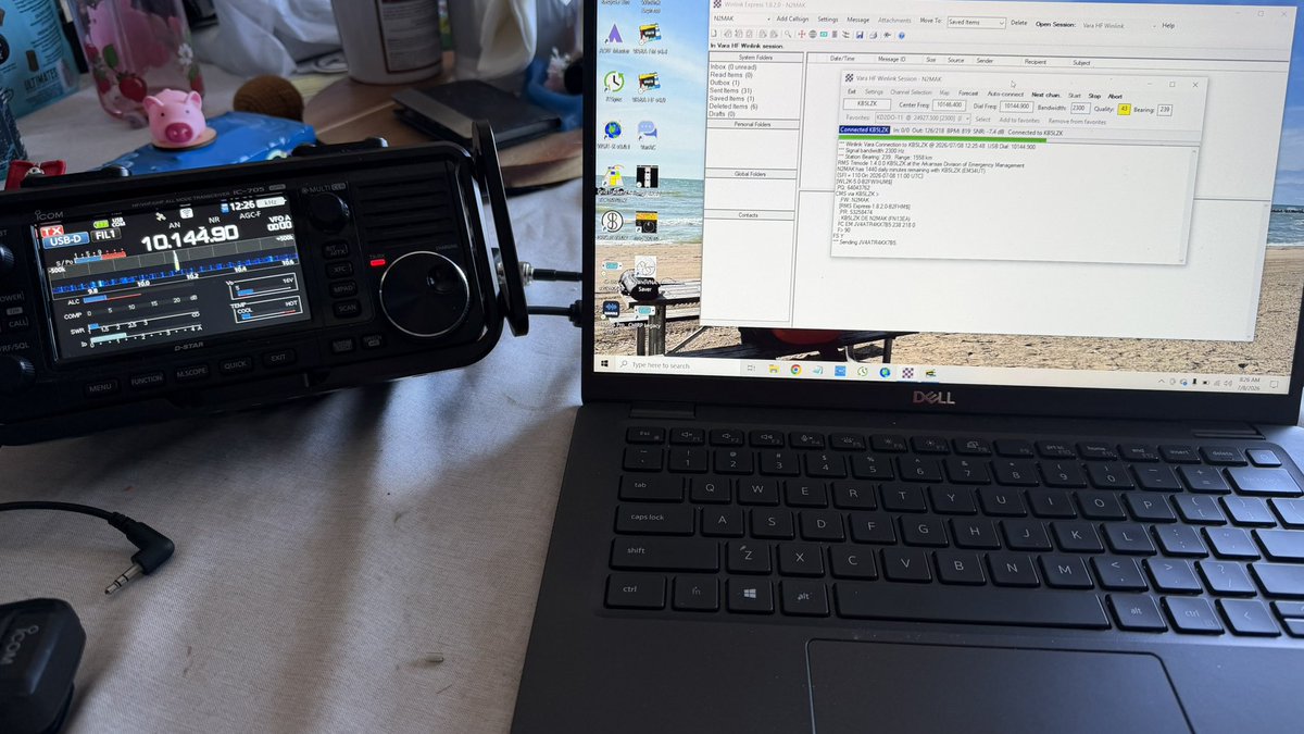 Kennerknecht's tweet photo. 30m #Winlink for #WARCbandWednesday and #WinlinkWednesday using the new 64:1 Bugout EFHW from @relianceantenna #LeaveNoBandBehind https://t.co/92yym2bjH0