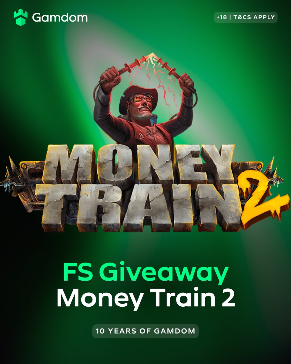 gamdom's tweet photo. Celebrating 10 Years of Gamdom 🎉

1000 randomly selected players just received free spins on Money Train 2!

Check your account https://t.co/Gyj0EPaQ1I