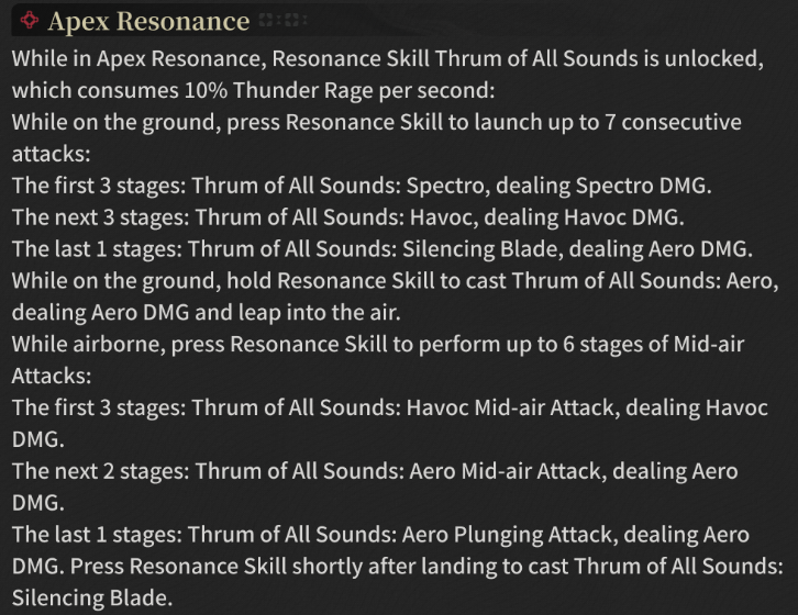 ae_unknow's tweet photo. *Sapparate between (Sub) and (DPS) rotation*

*15 consecutive attack (basic combo)*
(6)on floor-(1)skill to leap up-(6) airborne-(1)skill mid air-(1)final touch

*can deal 4 attribute dmg*
if they have same % as the original, this Rover'll be insane high dmg
#wutheringwaves https://t.co/9jA73bvXhL