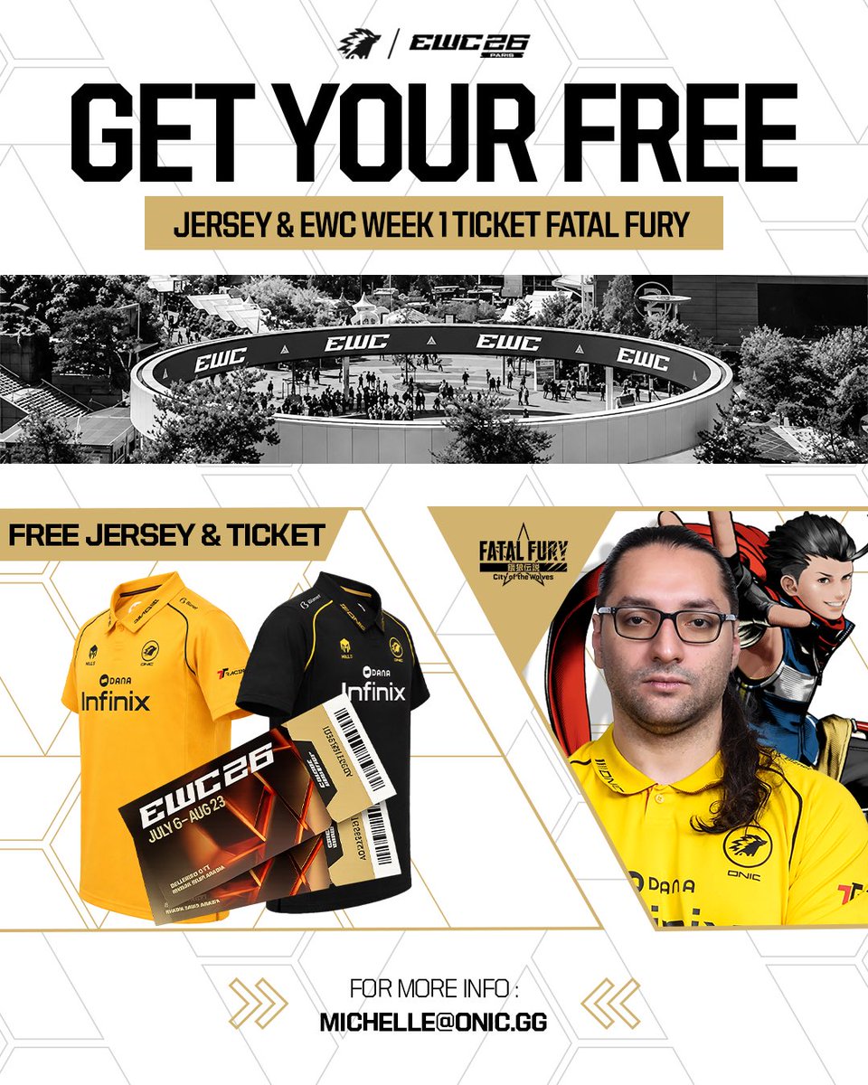 onic_esports's tweet photo. Calling all SONICs in Paris! 🇫🇷

Fill out the form on slide 2 for a chance to receive an 𝗢𝗡𝗜𝗖 𝗝𝗲𝗿𝘀𝗲𝘆 and an 𝗘𝗪𝗖 𝗪𝗲𝗲𝗸 𝟭 𝗙𝗮𝘁𝗮𝗹 𝗙𝘂𝗿𝘆 𝗧𝗶𝗰𝗸𝗲𝘁. Good luck! 🙌

#GOONIC #EWC26 #BeyondTheBound https://t.co/mo4zjgM104