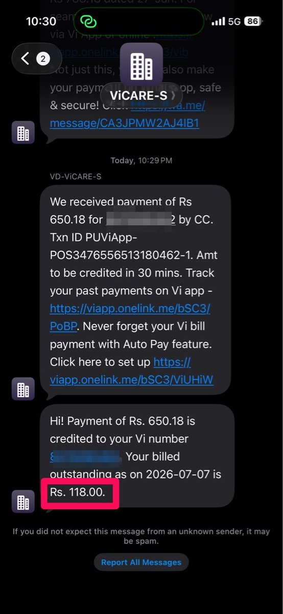 Jsagar123's tweet photo. @ViCustomerCare my due date was 7 July I paid my monthly billed amount on same day still late fee charges loaded on my account. Js https://t.co/0yOTIreni2