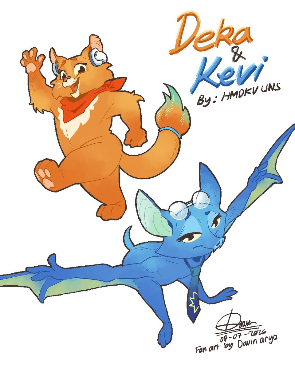 nirwasita_arya's tweet photo. Fan art maskot HMDKV UNS

Deka &amp; Kevi https://t.co/ZzfFBYusgu