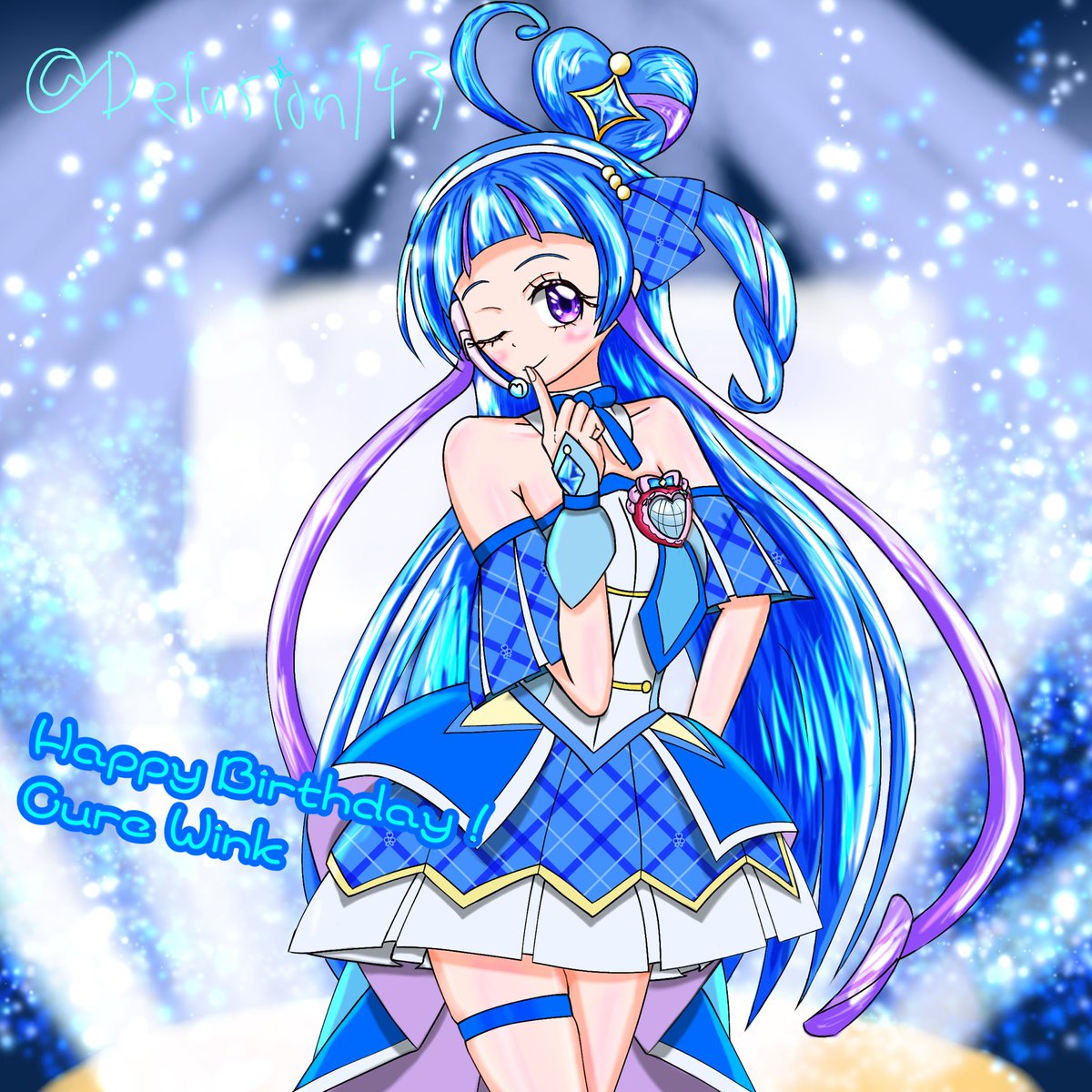 Delusion143's tweet photo. #キュアウインク生誕祭2026
#蒼風なな生誕祭2026
#precure

やあああああああっと完成！
遅れてごめんね

そして改めてお誕生日おめでとう、ななちゃん https://t.co/Pj4x0MZ0mb