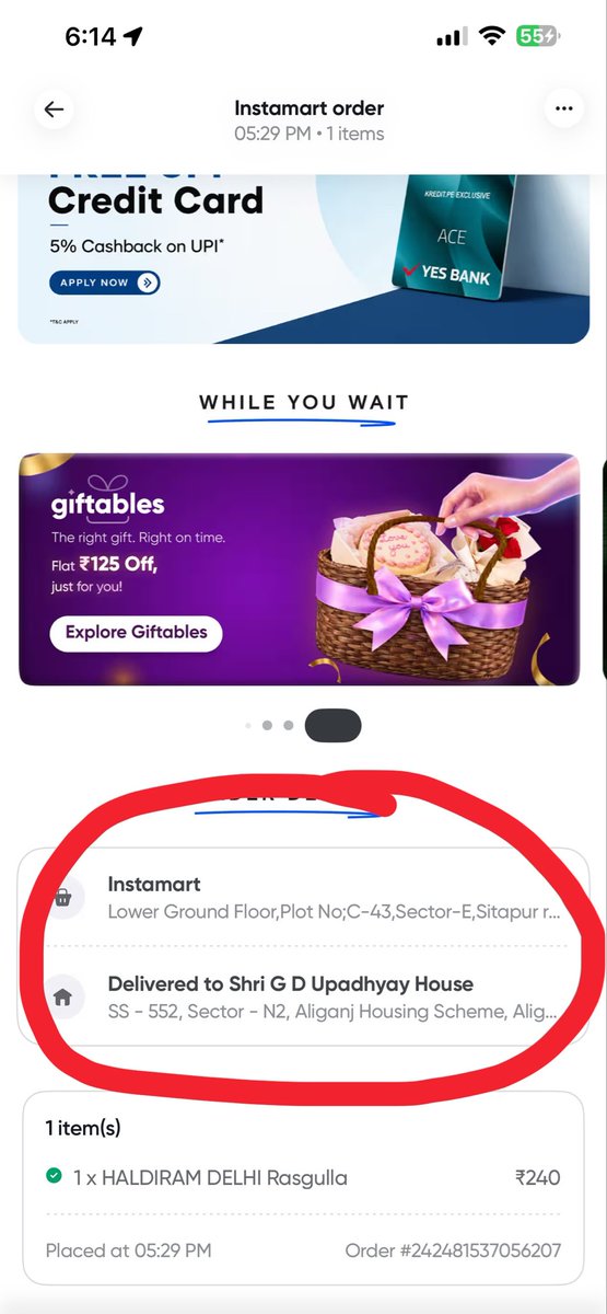 varma_aayush's tweet photo. @zomato denied delivery stating that my address does not exist. Made me pay ₹324 as “compensation charges” for the restaurant, since I “wasted” food.

Minutes later, @Swiggy delivered to the exact “non-existent” address. https://t.co/Qz1lXJA5KI