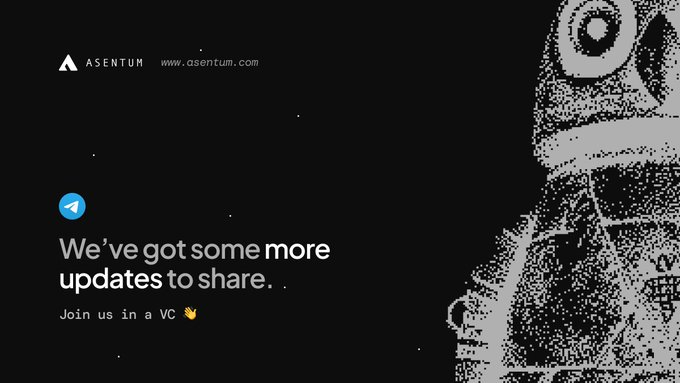 Asentum's tweet photo. Going live on the mic in roughly 5 hours from now.  Join us in the Telegram community and hear what's been on the agenda and what's on the horizon for Asentum.

6PM UTC 👇
https://t.co/q1A6ukMFs7 https://t.co/zlCFwFx4fK