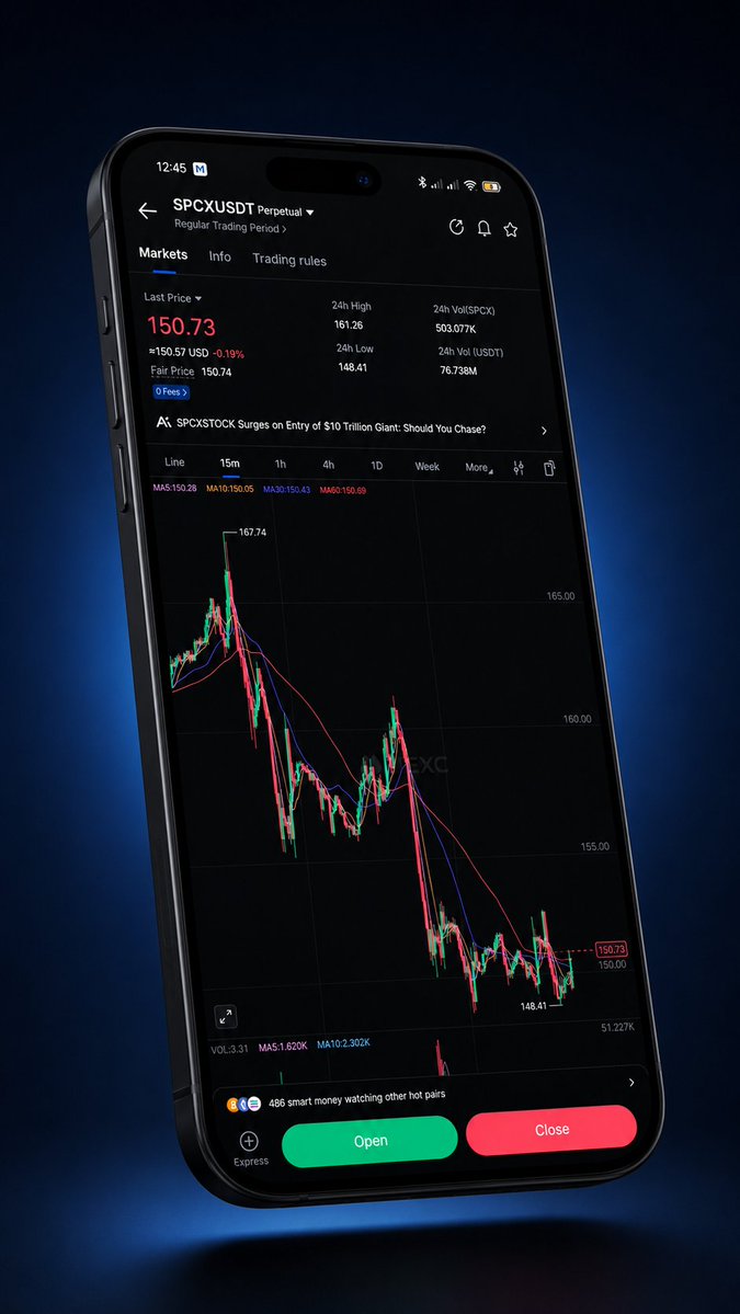 jaymalweb's tweet photo. I Used to Watch AI Stocks From the Sidelines, but here's What Changed That.

For a while, I followed the AI trade the way most crypto people do from a distance. NVIDIA runs, someone posts a chart, I nod, I move on. No account, no access, just spectating.

What actually shifted my thinking wasn't one stock pumping. It was noticing that the story never stays in one place.

AI isn't repricing a single company. It's moving through an entire chain, and I started paying attention to where that chain goes next.

Follow it and it's obvious once you see it: a model needs compute, compute needs chips, chips need memory, memory needs fabrication and packaging, and none of it runs without power and cooling holding the whole thing up.

- Models & apps — the AI you actually touch (OpenAI, Anthropic, Google, Tesla)

- Cloud & compute — training and inference sold as infrastructure (AWS, Azure, GCP, CoreWeave)

- Chips & interconnects — the silicon doing the work (NVIDIA, AMD, Broadcom, Marvell)

- Memory & storage — feeding data to GPUs at speed (Micron, SK Hynix, Samsung, SanDisk)

- Fabrication & packaging — turning designs into physical supply (TSMC, Amkor)

- Power & cooling — the ceiling on how far any of this can scale (Constellation, Vistra, Vertiv)

I've watched names like Micron and SK Hynix move on memory related headlines. I'm bringing them up as examples of how the rotation shows up, not as anything to buy. What stood out to me wasn't the ticker, it was the pattern: attention keeps sliding down the chain as demand ripples through it.

So the question I kept sitting with wasn't "which stock next." It was simpler than that: if I actually wanted to engage with this instead of just watching it, what would that even take?

Why I hadn't already
Honestly, the setup was the blocker. A brokerage account, KYC that takes days, currency conversion, and a second app sitting outside everything I already use for crypto. By the time all of that clears, the moment I was interested in has usually passed.

What changed things for me was realizing @MEXC had already built this into one USDT balance, with four different ways in:

 ✓ US Stock Futures — this is the one I actually looked at first. Derivative contracts tracking US stock prices, letting you go long or short around catalysts like AI developments, earnings, Fed decisions, or macro data. 0 platform trading fees during the promotional period, no broker account, trades 24/7, all in USDT. It's built for trading the *move* itself, not owning the company behind it.

✓ RealStocks — for anyone who wants the real thing. Actual shares in US-listed companies (NYSE + NASDAQ), held through MEXC's partnered licensed broker genuine equity, real dividends when they're paid, bought directly with USDT. This isn't what I opened first, but it's there for people who want to actually hold, not just trade the swing.

✓ Tokenized Stocks (Ondo X xStocks) — on-chain "stock tokens" tradable 24/7. I want to be precise here since it's easy to conflate: this is on-chain price exposure, not real shares, no shareholder rights. It's for people who already live fully on-chain and don't want to leave that world for stock exposure.

✓ Pre IPOs — SpaceX is the example most people know. A subscription path letting you commit USDT for early, pre-listing access, the kind of access that used to sit behind VC relationships. It's allocation based, not guaranteed shares, and not real equity. But it's a door I didn't think was open to me before.

Four genuinely different products. One account, one USDT balance. No second app sitting between me and any of it.

What actually made me pay attention:

There isn't just one AI headline in a given month there's a whole calendar of them. Earnings season, Fed decisions, PCE data, Big Tech results, all hitting different parts of the chain at different times. Having a structure to engage with that, in either direction, felt more useful to me than trying to guess the next single winner.
