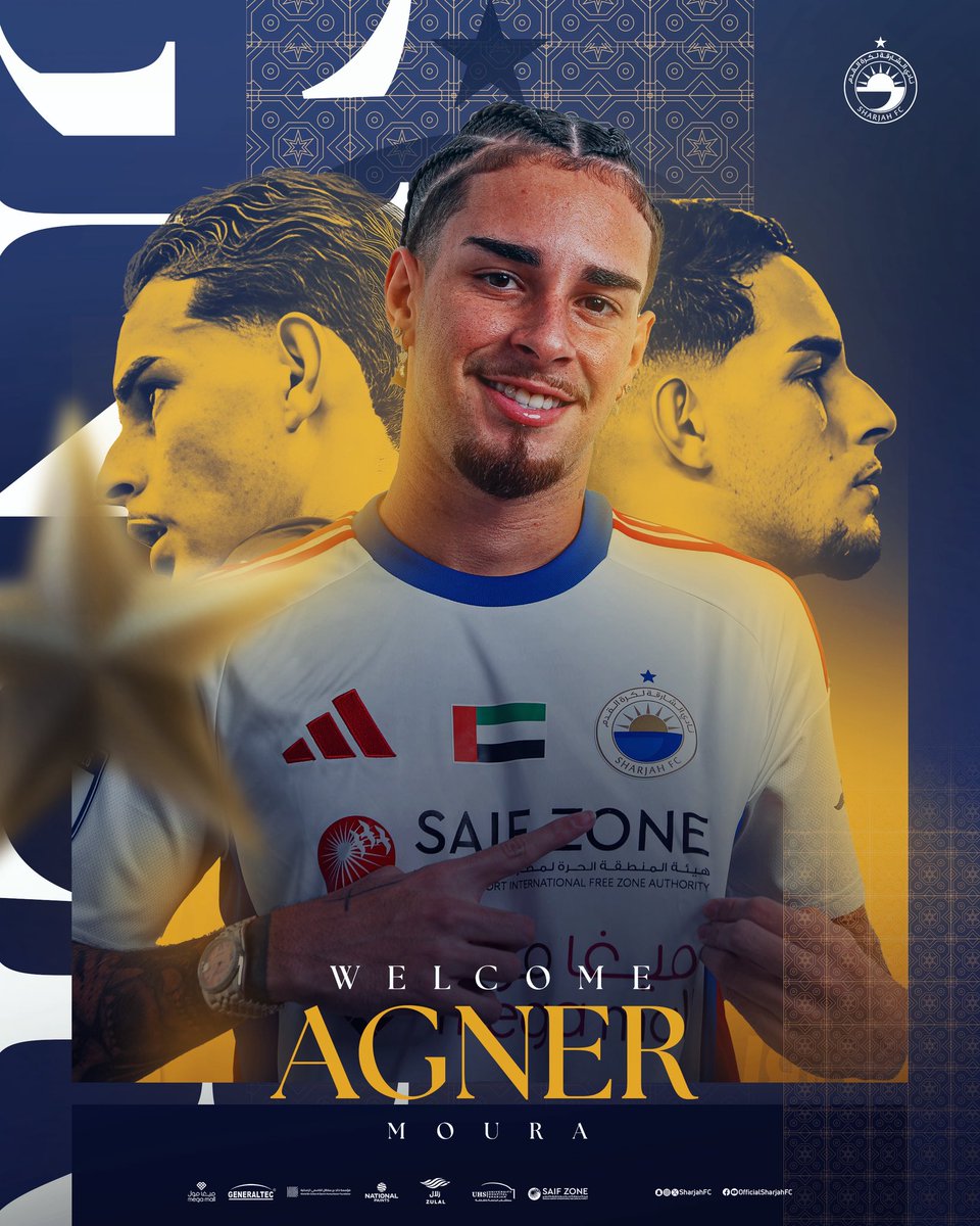 SharjahFC's tweet photo. الـمـ👑ـلك يضم صانع الألعاب البرازيلي آغنير مورا، قادماً من فلومينينسي، بعقد يمتد لموسمين في فئة اللاعب المقيم
 
#نادي_الشارقة https://t.co/Bexv5ITyx1