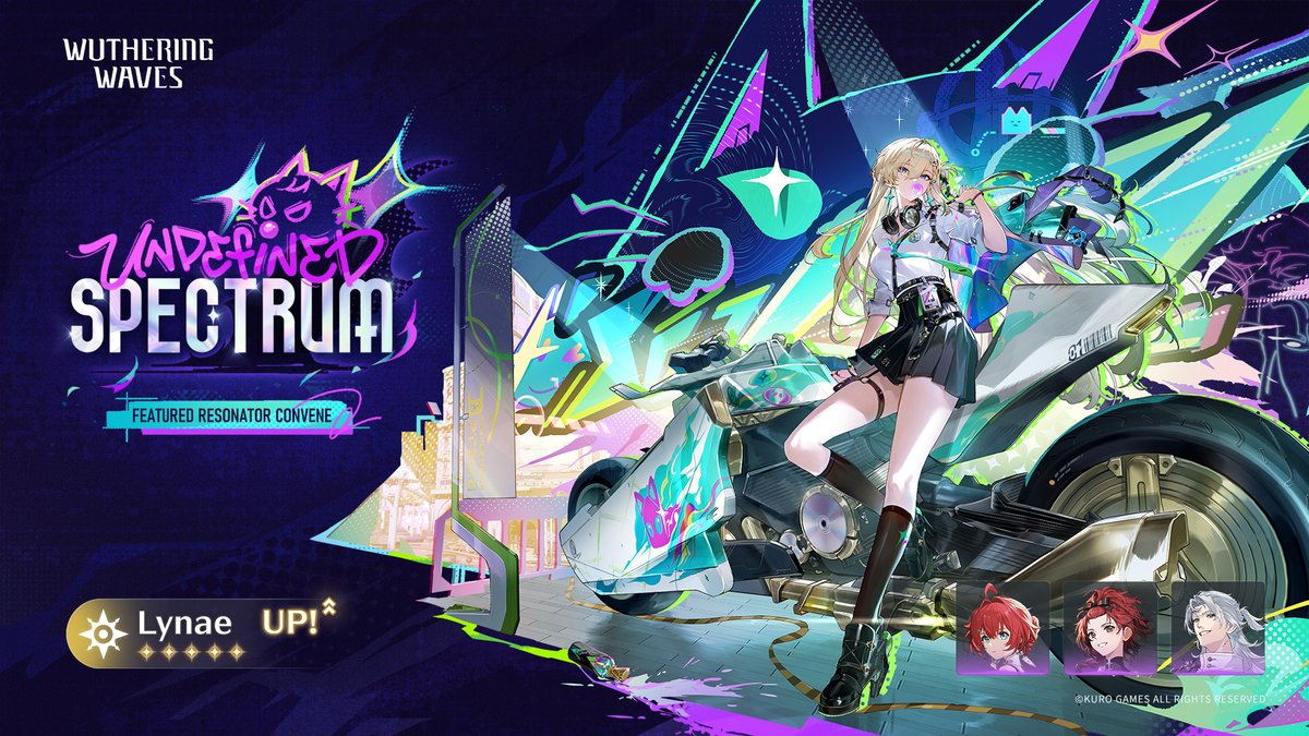 Wuthering_Waves's tweet photo. [Version 3.5 Featured Resonator/Weapon Convene: Phase I]

Featured Resonator Convenes [When Winter Thaws] & [Undefined Spectrum], and Featured Weapon Convenes [Daybreaker's Spine] & [Spectrum Blaster] will be available soon.

✦Duration: Version 3.5 update - 2026-07-30 09:59 (server time)

✦For more details, visit: https://t.co/0Dx5t0uaKX

#WutheringWaves