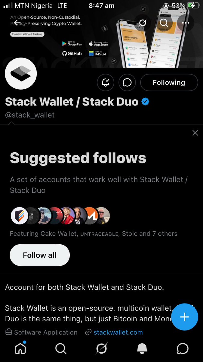 Bigcitizens's tweet photo. @thisisayoxx @stack_wallet 2RiJBC6xD73PQUp5M15A95o3TWNH348BatB336if4x4p 
Thank you ayo https://t.co/z76nmPyWYL