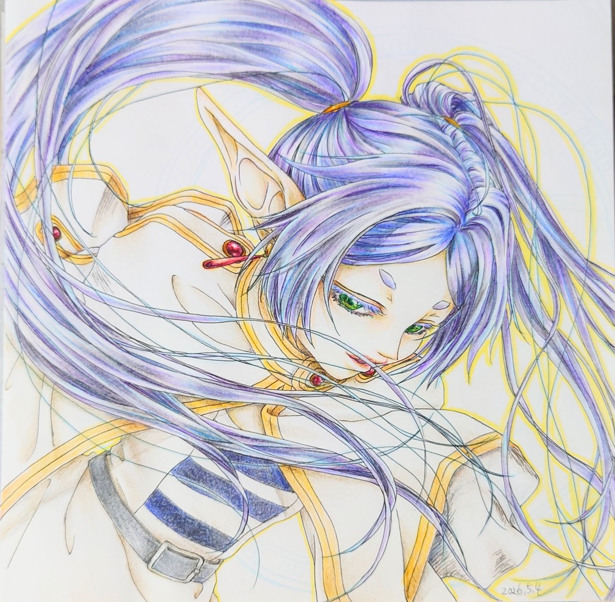 azpiys's tweet photo. ちょっとだけお姉さんぽくなれる魔法を手に入れたフリーレン
 #葬送のフリーレン  #アナログ絵  #描いてみた  #フリーレン  #frieren https://t.co/LXtF3FgAXz