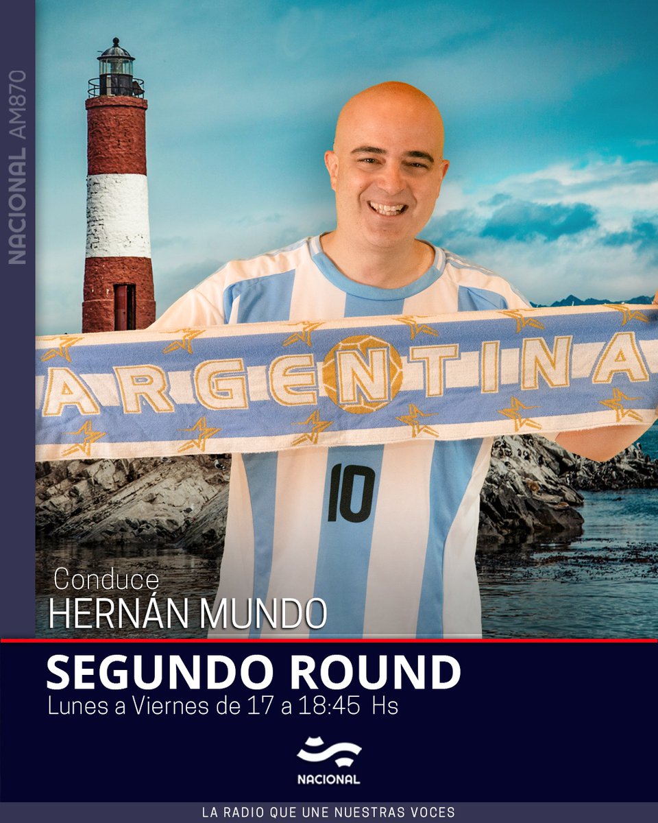NacionalAM870's tweet photo. 🎙️ AIRE
Escuchá #SegundoRound, con @HernanMundo y un gran equipo.
📱 https://t.co/cVZqDvCLuh
📻 AM 870
💻 https://t.co/nAmbQ33Rj7 https://t.co/kMx4V6sYOa