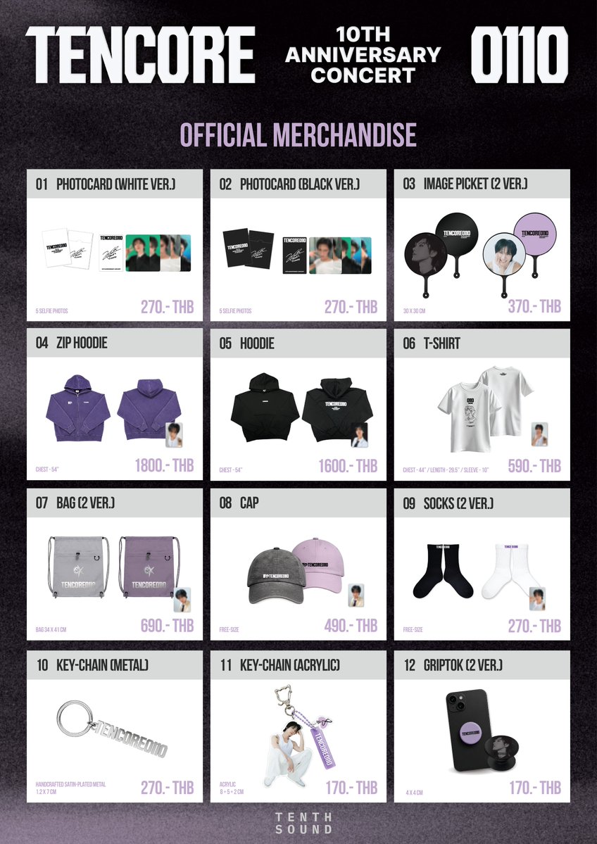 tenthsound's tweet photo. 💜✨ TEN:CORE0110 CONCERT OFFICIAL MERCHANDISE ANNOUNCEMENT ✨💜

ของที่ระลึกจากโมเมนต์พิเศษตลอด 10 ปีของเตนล์
เตรียมเป็นเจ้าของ TEN:CORE0110 Official Merchandise
และเก็บความทรงจำครั้งนี้ไปด้วยกันล์ 💜🐈‍⬛

เปิดรอบ Pre-order สำหรับ 10vely ที่อยากเตรียมพร้อมก่อนวันคอนเสิร์ต ไม่ต้องลุ้น ไม่ต้องรอ ให้คุณมั่นใจว่าจะได้รับสินค้าที่ต้องการก่อนสินค้าดังกล่าว Sold Out ✨

🛒 Pre-order ผ่าน
https://t.co/Gxcu0LXAtL

📅 เปิด Pre-order
10 กรกฎาคม 2569 เวลา 12:00 น.
ถึง 15 กรกฎาคม 2569 เวลา 23:59 น.

📍 รับสินค้าได้ที่หน้างานคอนเสิร์ต TEN:CORE0110
วันที่ 17–19 กรกฎาคม 2569 
BITEC LIVE

เงื่อนไขการสั่งซื้อ
• จำกัดการสั่งซื้อสินค้าแต่ละรายการ ไม่เกิน 10 ชิ้น
• จำกัดจำนวนสินค้ารวมต่อคำสั่งซื้อ ไม่เกิน 20 ชิ้น / ท่าน

หมายเหตุ
• สินค้ามีจำหน่ายบริเวณหน้างานคอนเสิร์ต
• การ Pre-order เป็นช่องทางสำหรับผู้ที่ต้องการสำรองสินค้าไว้ล่วงหน้า เพื่อเพิ่มความมั่นใจว่าจะได้รับสินค้าที่ต้องการก่อนสินค้าดังกล่าว Sold Out

เตรียมเลือกชิ้นโปรดของคุณ แล้วมาเติมเต็มความทรงจำ
ของคอนเสิร์ต TEN:CORE0110 ไปด้วยกัน 💜✨

🎟️ จำหน่ายบัตรแล้ววันนี้ที่:
https://t.co/U8xr9AUH27

💜✨ TEN:CORE0110 CONCERT OFFICIAL MERCHANDISE ANNOUNCEMENT ✨💜

Take home a special keepsake from TEN's 10-year journey with the TEN:CORE0110 Official Merchandise and make this unforgettable moment a part of your memories. 💜🐈‍⬛

Pre-order is now available for 10vely who want to get ready before the concert.
Secure your favorite items in advance and enjoy a worry-free pickup at the venue before the items are sold out! ✨

🛒 Pre-order:
https://t.co/Gxcu0LXAtL

📅 Pre-order Period
10 July 2026, 12:00 PM – 15 July 2026, 11:59 PM (GMT+7)

📍 Pick-up Location
TEN:CORE0110 Concert
17–19 July 2026
BITEC LIVE

Purchase Limits
• Maximum 10 pieces per item per customer
• Maximum 20 items per order per customer

Please Note
• Official Merchandise will also be available for purchase at the concert venue.
• Pre-order is recommended for those who wish to reserve their favorite items in advance and ensure a smoother merchandise pickup experience before the items are sold out!

Choose your favorite items and take home a special memory from TEN:CORE0110 Concert. 💜✨

🎟️ Tickets are available now at:
https://t.co/U8xr9AUH27

#TENCORE0110iscalling #TENCORE0110Concert
#10YearsWithTEN #TenthSound #TENLEE #TENCORE0110_Merchandise