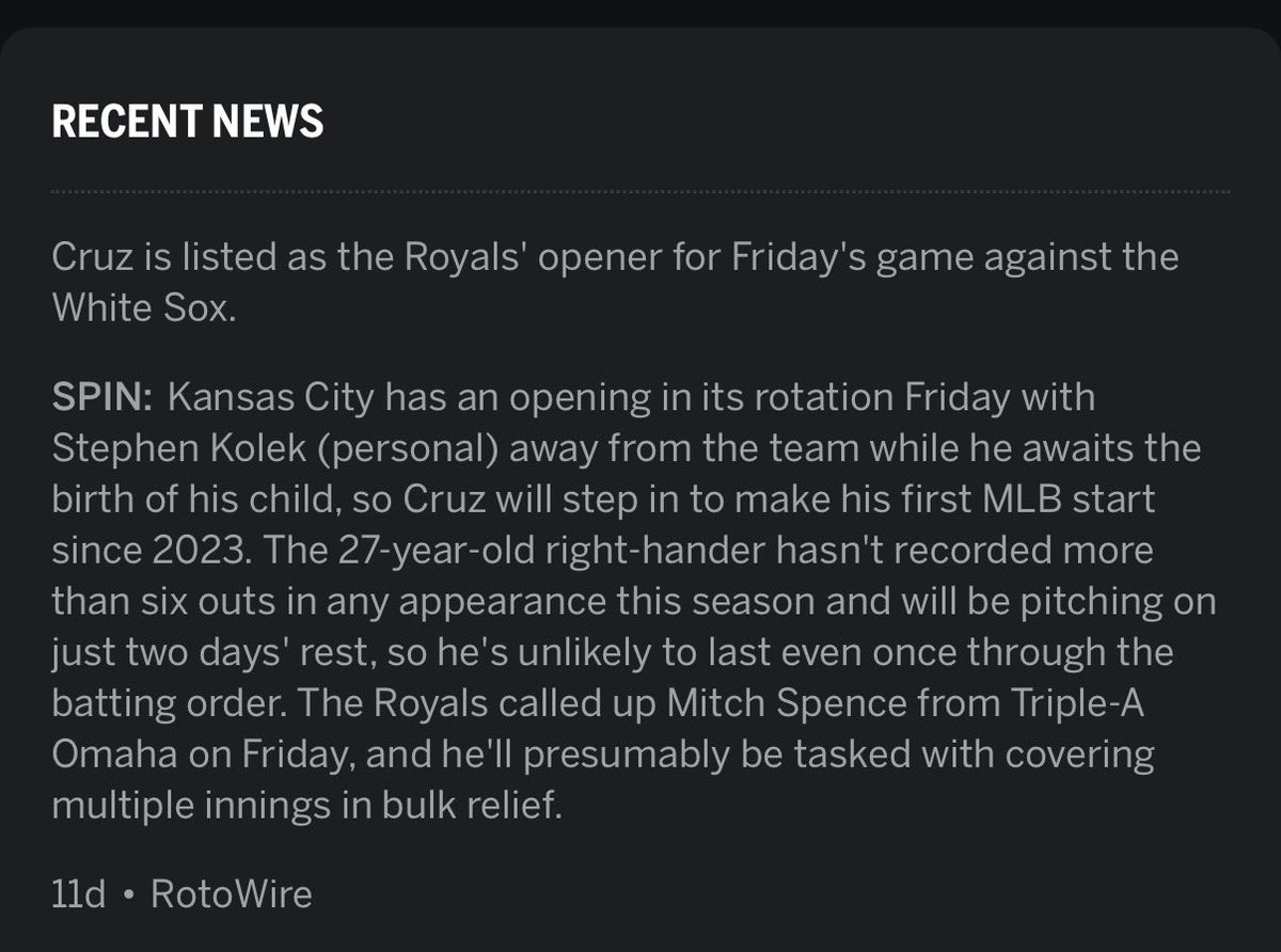 grvolp2's tweet photo. @bulk_guy For what it’s worth on rotowire- maybe a typo, I don’t show Spence either on roster https://t.co/KN63ICc2jr