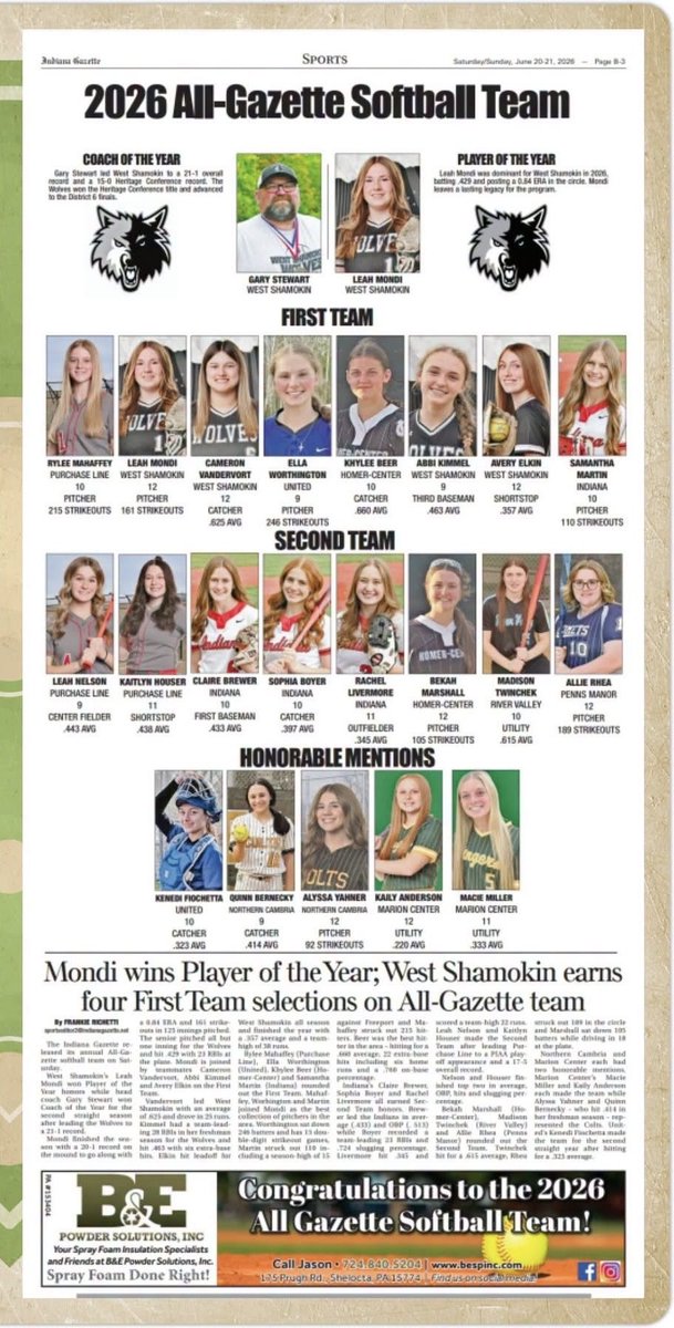 EllaWorthy03's tweet photo. I’m honored to be selected for first team all gazette! https://t.co/oumtCLK6IK