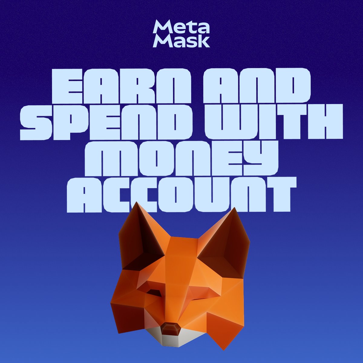 MetaMask's tweet photo. MetaMask Money Account is here: Trade, send, spend as your balance keeps earning. No hidden fees, no minimums, no lockups.
Fund in one tap to get started. 
APY is variable and not guaranteed. Not a bank account. Availability varies by region.