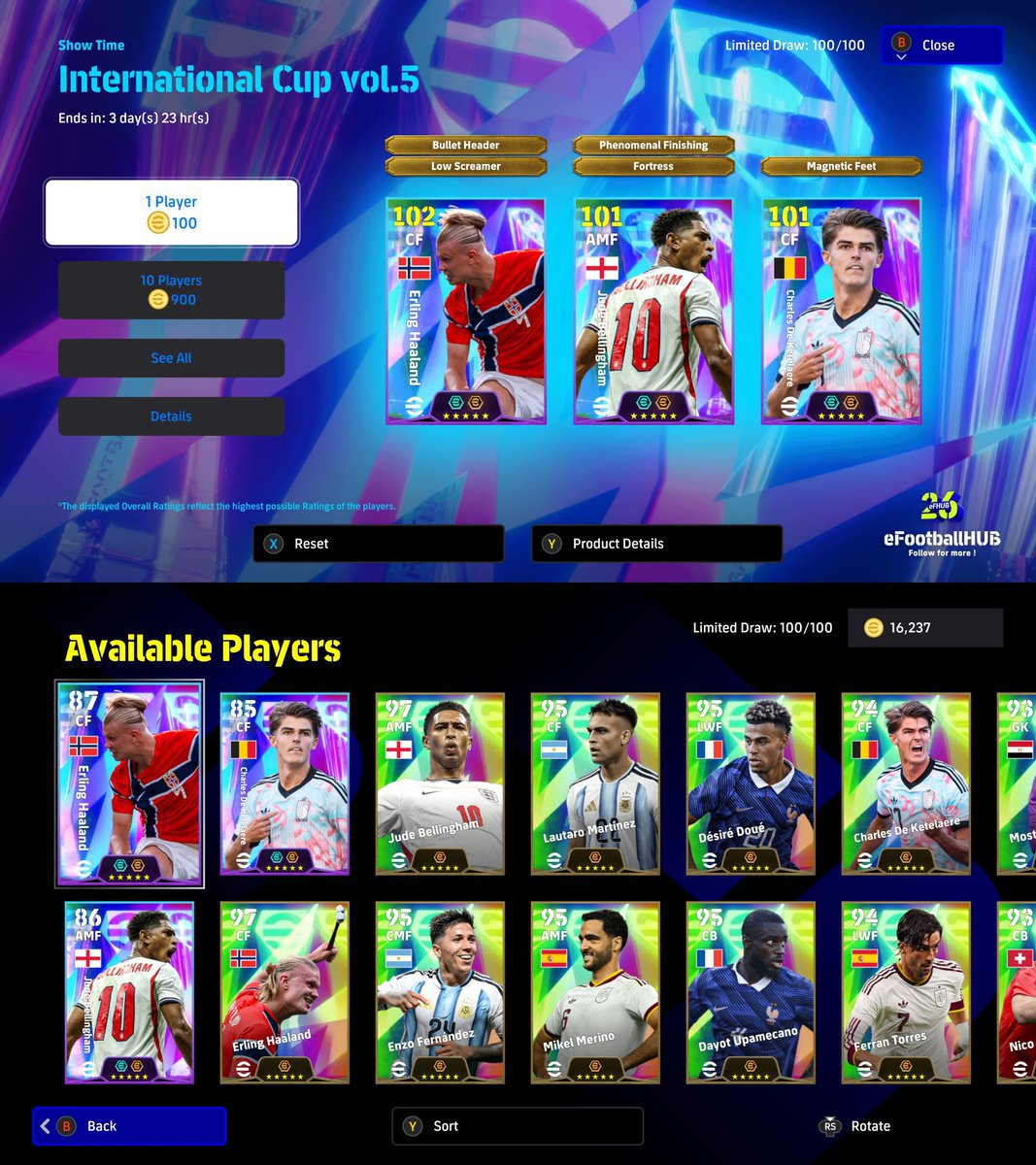 TR_MAESTROGames's tweet photo. Show Time : International Cup vol. 5⃣

🇳🇴 Erling Haaland
🏴󠁧󠁢󠁥󠁮󠁧󠁿 Jude Bellingham
🇧🇪 Charles De Ketelaere

 #efootball #eFootball2026 #efootball26 #efootballhub #efhub 
#eFootball2026 #eFootballHUB https://t.co/3tFfngQiXb