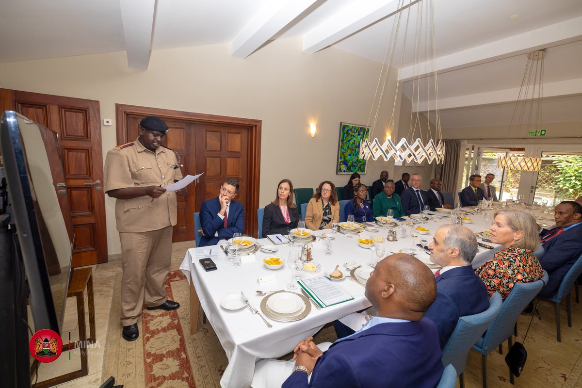 ray_omollo's tweet photo. At the invitation of the Intergovernmental Authority on Development (IGAD), through the Office of the Special Envoy of the Secretary-General for the Horn of Africa and hosted by German Ambassador to Kenya, Sebastian Groth, we attended the Climate, Peace and Security Luncheon at the German Embassy Residence.

During the discussions, I highlighted Kenya's Chiefs' Climate Action Day Initiative as a grassroots model that combines climate action, early warning, conflict prevention and ecological restoration, with more than 3,400 Chiefs supporting real-time environmental risk reporting and mobilising communities to participate in conservation efforts.

The initiative also contributes to the Presidential campaign to grow 15 billion trees by 2032, a flagship intervention aimed at restoring degraded landscapes, reducing vulnerability to climate change and increasing the country's tree cover.
