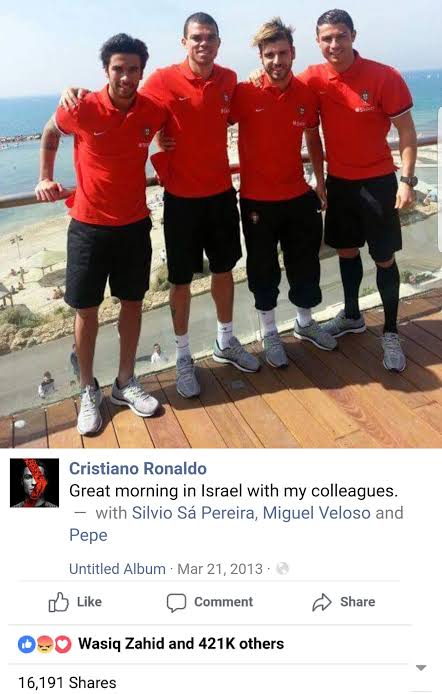 Modcooks_me's tweet photo. @Usama7 Teri behen ke sath Zionism kia tha usnay, Ronaldo played a match in Tel Aviv in 2013, is he Zionist too https://t.co/l8Mey0N6yE