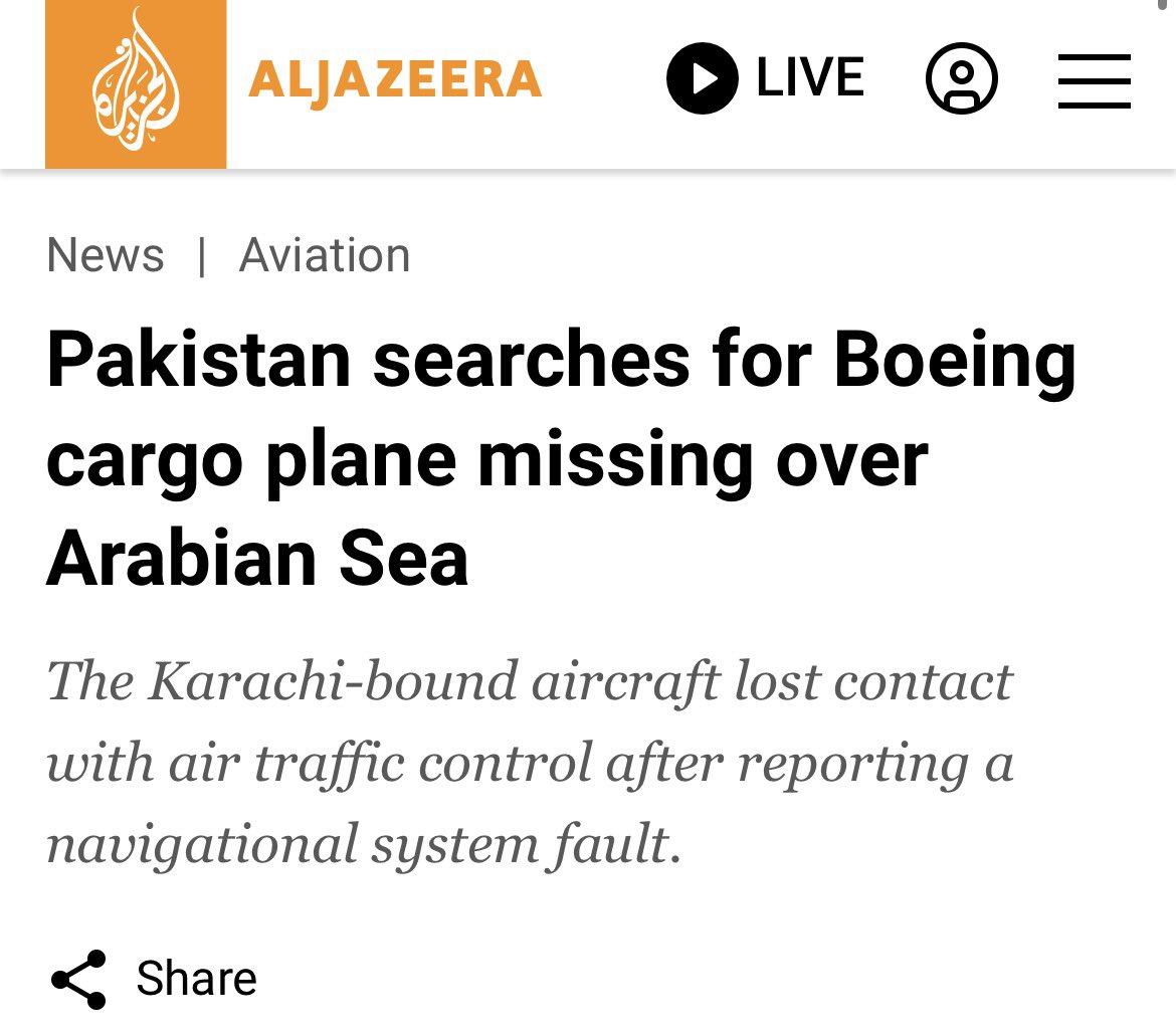 EthanLevins2's tweet photo. American GPS Jamming may have caused this Pakistani plane to crash yesterday, killing everyone on board. 

Planes don’t just drop out the sky… https://t.co/04IUwlKPZT
