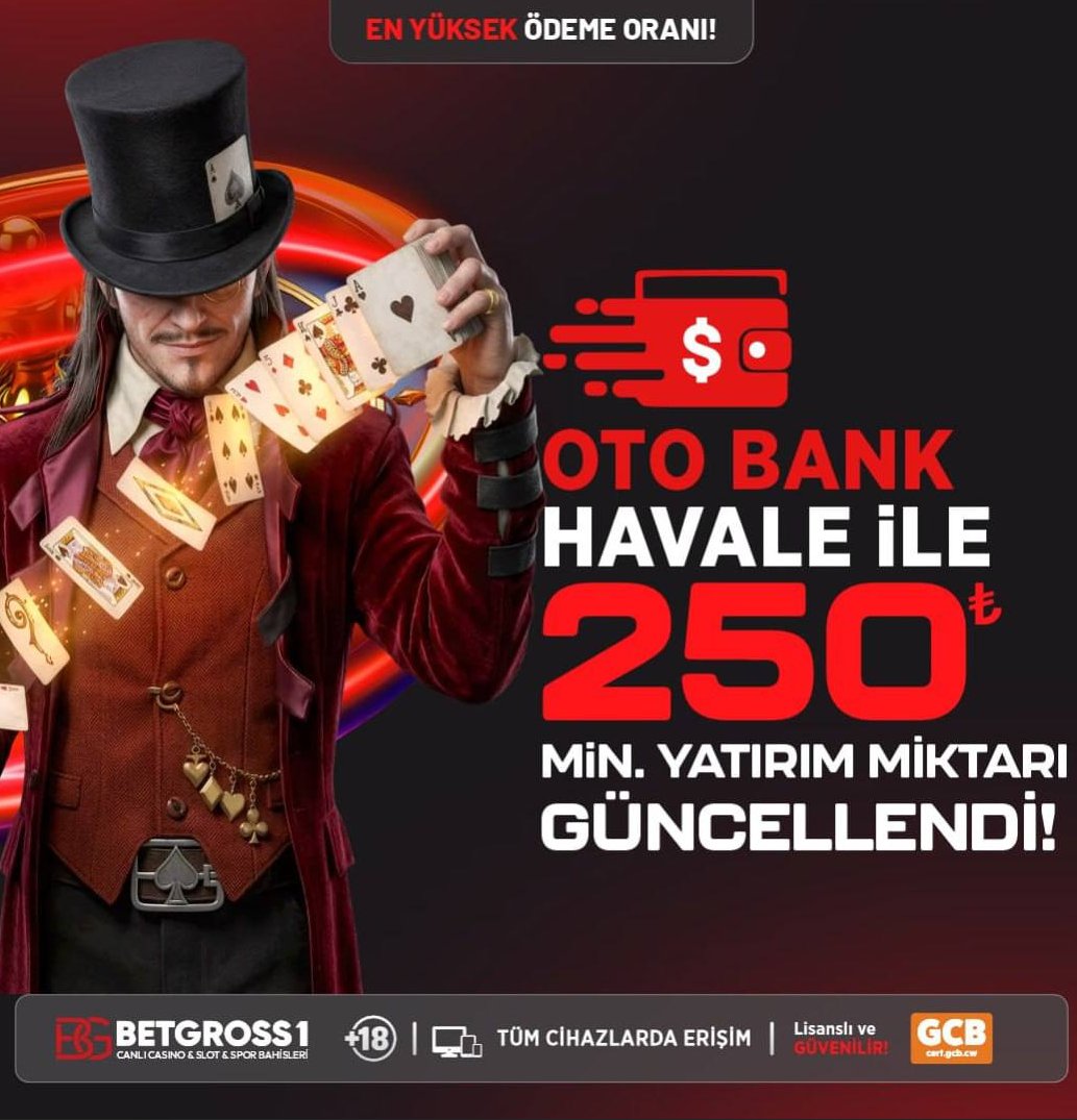Betgrosstr's tweet photo. ☀️KAZANCIN ADRESİ!☀️

🔄 ARTIK HAVALE LİMİTİ 250₺ ! 🔄

 Hemen şansını dene !

🤑 OTOBANK HAVALE İle 250₺ Kadar Yatırım İmkanı! 🤑

🔔 Bildirimleri Açmayı Unutmayın 👍

https://t.co/ijODJ5u4DX https://t.co/M9f5jzdHJp