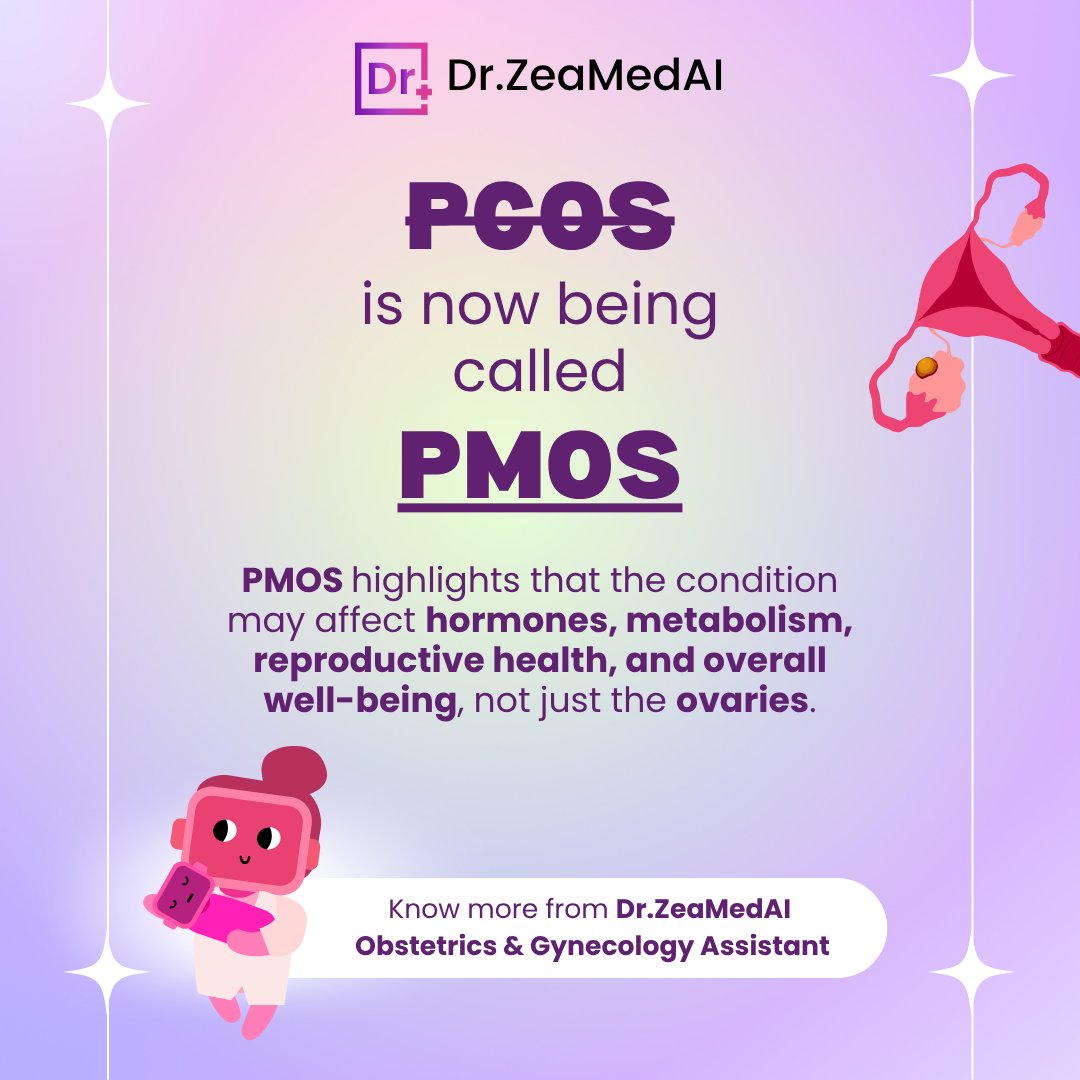 DrZeamedAI's tweet photo. Think PCOS only affects your ovaries? Think again.

PCOS is now being recognized as "PMOS" because this condition goes beyond the ovaries. It can impact your hormones, metabolism, reproductive health, and overall well-being. https://t.co/KfKHwndmWn