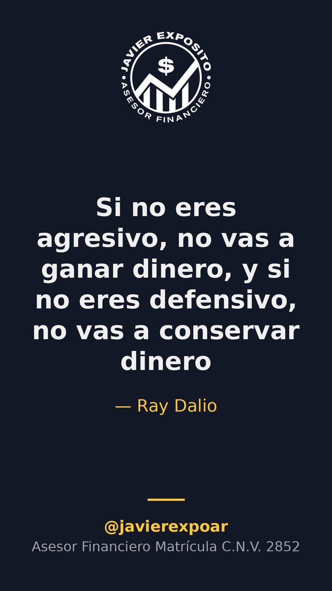 JavierExpoAr's tweet photo. Ray Dalio: "Si no eres agresivo, no vas a ....."

#Frases #Inversiones #Finanzas #Bolsa #Mercados https://t.co/JItkdO8vU1