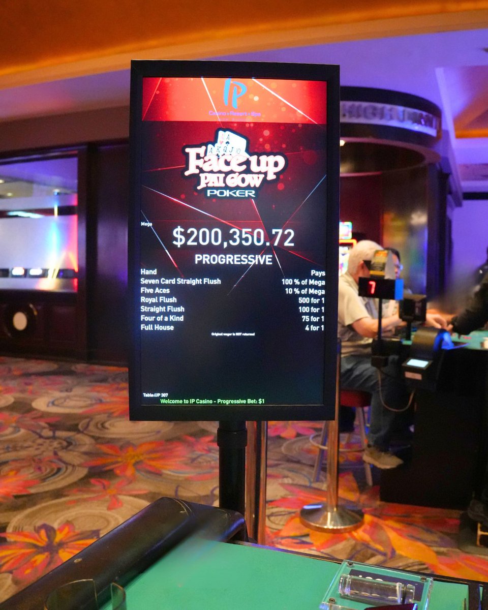 ipbiloxi's tweet photo. The Pai Gow progressive jackpot at IP Casino Resort Spa is now over $200,000! 🤩

The progressive side bet is just $1 and is an optional wager that is placed in addition to your standard bet to give you a chance at winning the growing progressive jackpot!

Will today be your day? https://t.co/36t3MSrVs6