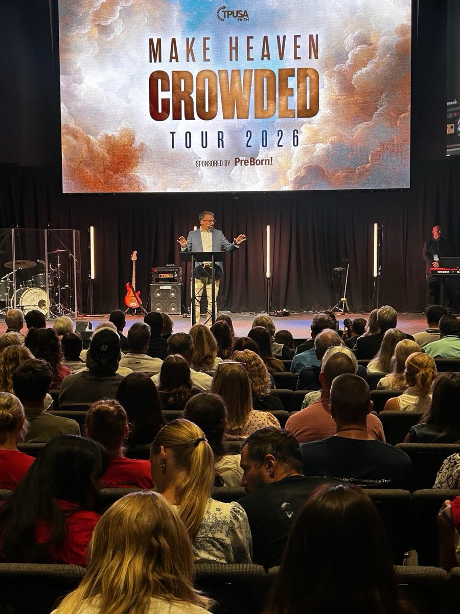 DrJoeBoot's tweet photo. A privilege to be speaking in Indiana last night to a packed house in the Make Heaven Crowded Tour with TPUSA Faith. Wonderful to see young people giving their lives to Christ in a powerful evening of outreach. https://t.co/K6gOX5uxIn