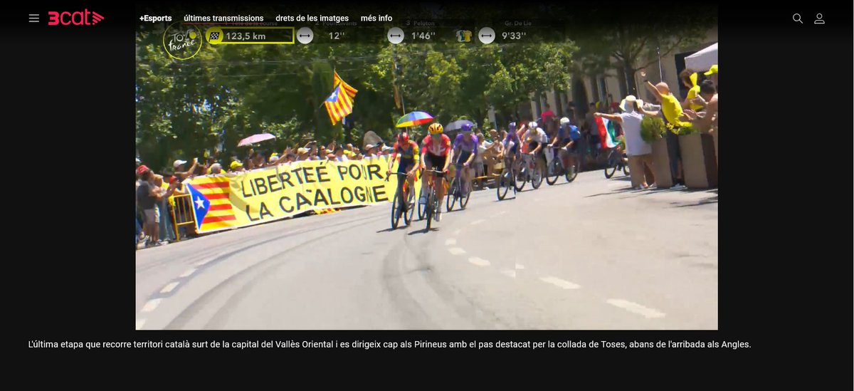 PacteCatalunya's tweet photo. Gràcies a @ANC_Vic, @OmniumOsona, @TerCdr i altres entitats, carrereteres i carrers d'Osona es van omplir d'estelades, i les televisions espanyolistes van haver de retransmetre sense censura les imatges de la televisió francesa. Dilluns vam ser-hi i vam controlar el territori. https://t.co/d39CFyi15e
