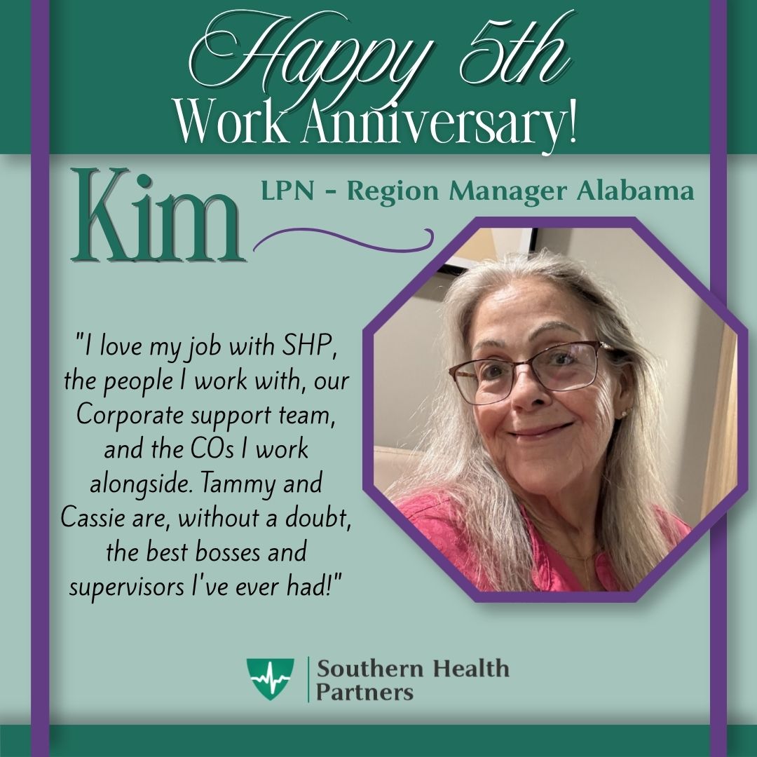 SHPJailMedical's tweet photo. 🥳 Happy 5-Year SHP Anniversary to Kim, LPN Region Manager for Alabama! 🎉💙

For five years, Kim has been a dedicated leader, supporting teams across Alabama with heart and commitment. Join us in celebrating this incredible milestone! 👏💙 https://t.co/4786G5LEdn