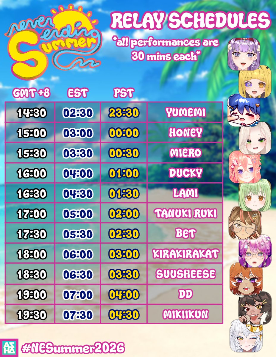 ASHA_EXE's tweet photo. 🌟KARAOKE RELAY SCHEDULE🌟
Hi hi! We're almost ready to showcase our amazing Vtuber friends this upcoming weekend (˶˃ ᵕ ˂˶) .ᐟ.ᐟ
Check our schedule for the karaoke relay here: https://t.co/QR6pGv2X11