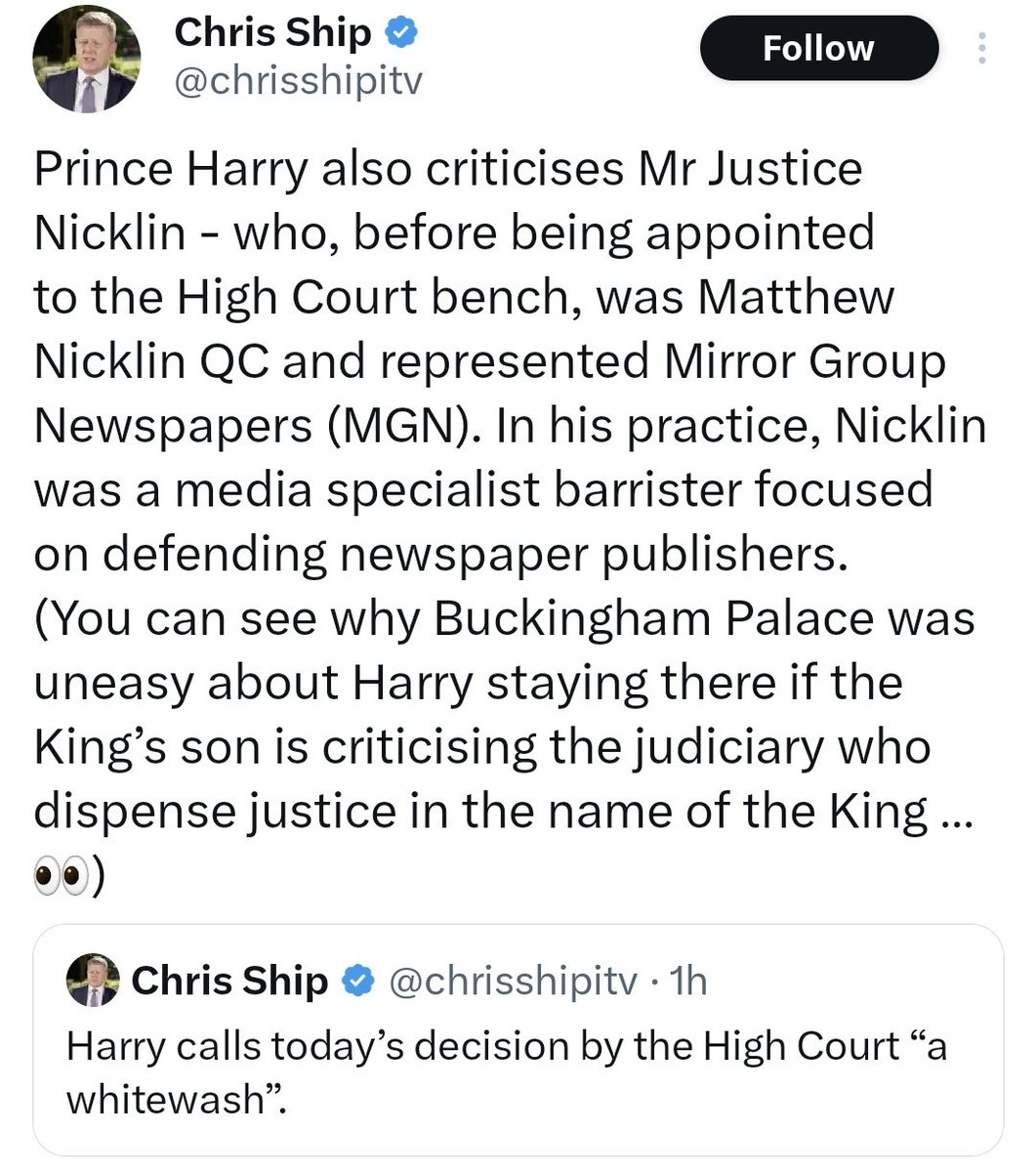 GloGoonerette's tweet photo. A lawyer who once represented the tabloids later became the judge in a case involving those same tabloids and dismissed it. The fact that some people see no issue with that is astonishing. https://t.co/AXhT8u8542