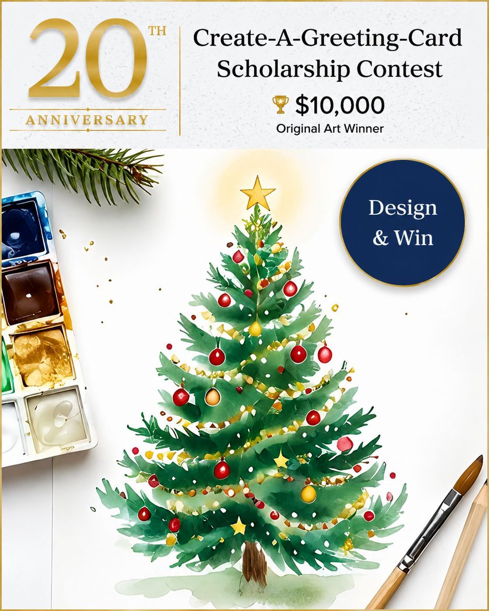 GCGreetingCards's tweet photo. Calling all student artists!

The 20th Annual Create A Greeting Card Scholarship Contest is open! Students can submit an original greeting card design for the chance to win a $10,000 scholarship. 

Enter today: https://t.co/1TQGokhVoU

#ScholarshipContest #GalleryCollection https://t.co/48S9a5XBjy