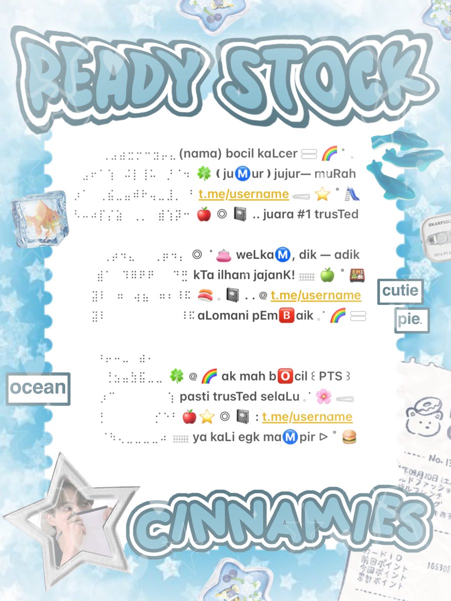 cinnyamies's tweet photo. ╭┈  ֹ   help repost? thankies, sweetie 🐳

{ II } ׁ ๑ 🪽.. haii, timan — timun ?! naka punya wording ready stock nih 𓏏𓏏 ִ ⊹  bio long 3.500. 𖢷  ׅ  ࣪  bio short 2.500⸝⸝ pinned &amp;. payment 5.500/each💧🦴 yuk, ping chat:ie aku &amp;. take sekarang juga   𓈒˚ >___^ 

#bealanja https://t.co/TKQEJVlXhj