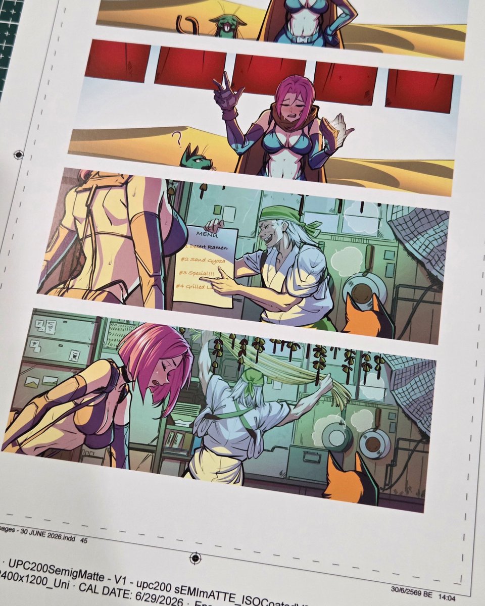 CyberSheepFilm's tweet photo. Final Color Test Print! 

Our physical books are now available for pre-order on our website. (Link below ⬇️)

#roninofokane #cyberpunk #manga #comic #meandmynekomata https://t.co/aTtjaUzLs2