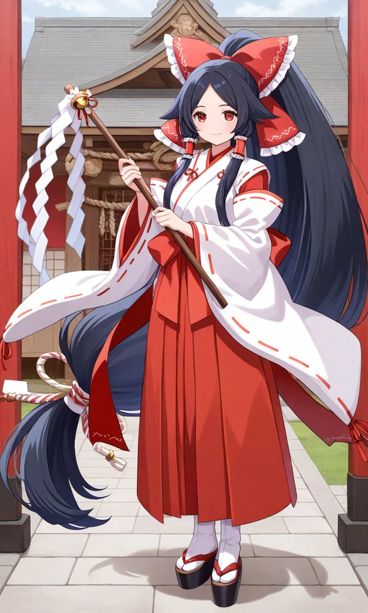 amjad596652's tweet photo. Shrine maiden modeled after Reimu from Touhou
#AIart #AIillustration #Shrine #KaguraBell #BlackHair #LongStraightHair #InTheForest #Bell #HugeRibbon #InTheMist #ToriiGate #ShrineGrounds #ReimuHakurei #TouhouProject #DoujinCircle https://t.co/FRUBNtaly5
