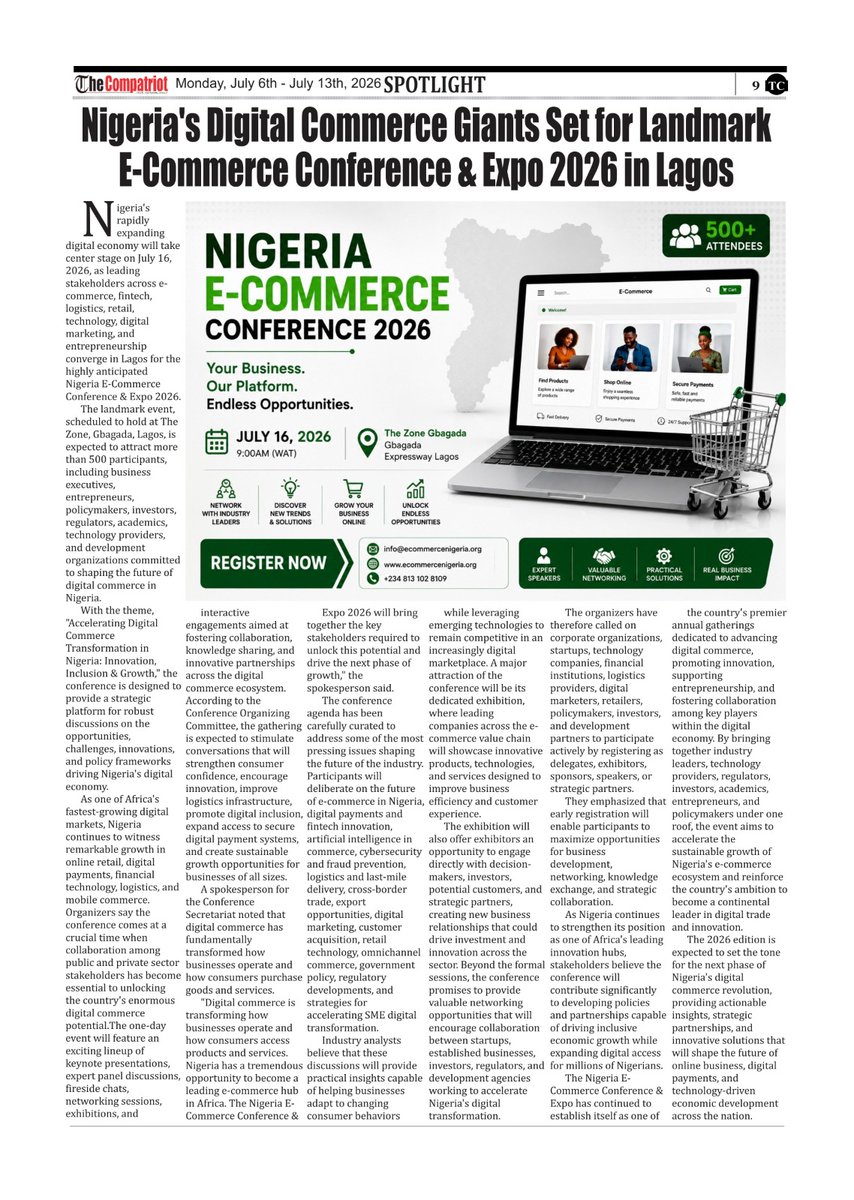 Rideedy's tweet photo. I'm excited to be moderating a session @ the Nigeria E-Commerce Conference & Expo 2026 on "Empowering Nigerian SMEs to Sell Online: Tools, Training and Market Access"
📌 Register here: https://t.co/BSBlT5Ts6u
#nigeriaecommerce2026 #DigitalCommerce #OmoteRoDhe #womenintech https://t.co/ySlVT9GXYr