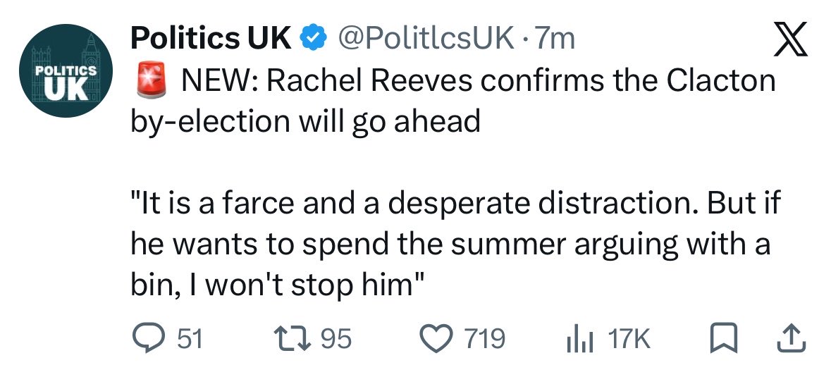 PoliticoForYou's tweet photo. 🚨 You know you’ve really made a complete tit of yourself when you’re getting absolutely bodied by Rachel Reeves. https://t.co/Qq3ozWFf5g