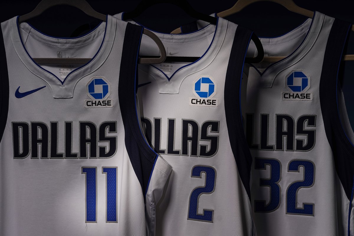 GrantAfseth's tweet photo. The Dallas Mavericks begin a multi-year partnership with JPMorgan Chase as the franchise's official Jersey Patch and Banking Partner.

Chase will have a presence across American Airlines Center, including an entrance on the east side of the building for eligible cardholders. https://t.co/Uv6Nb1Y2Jo