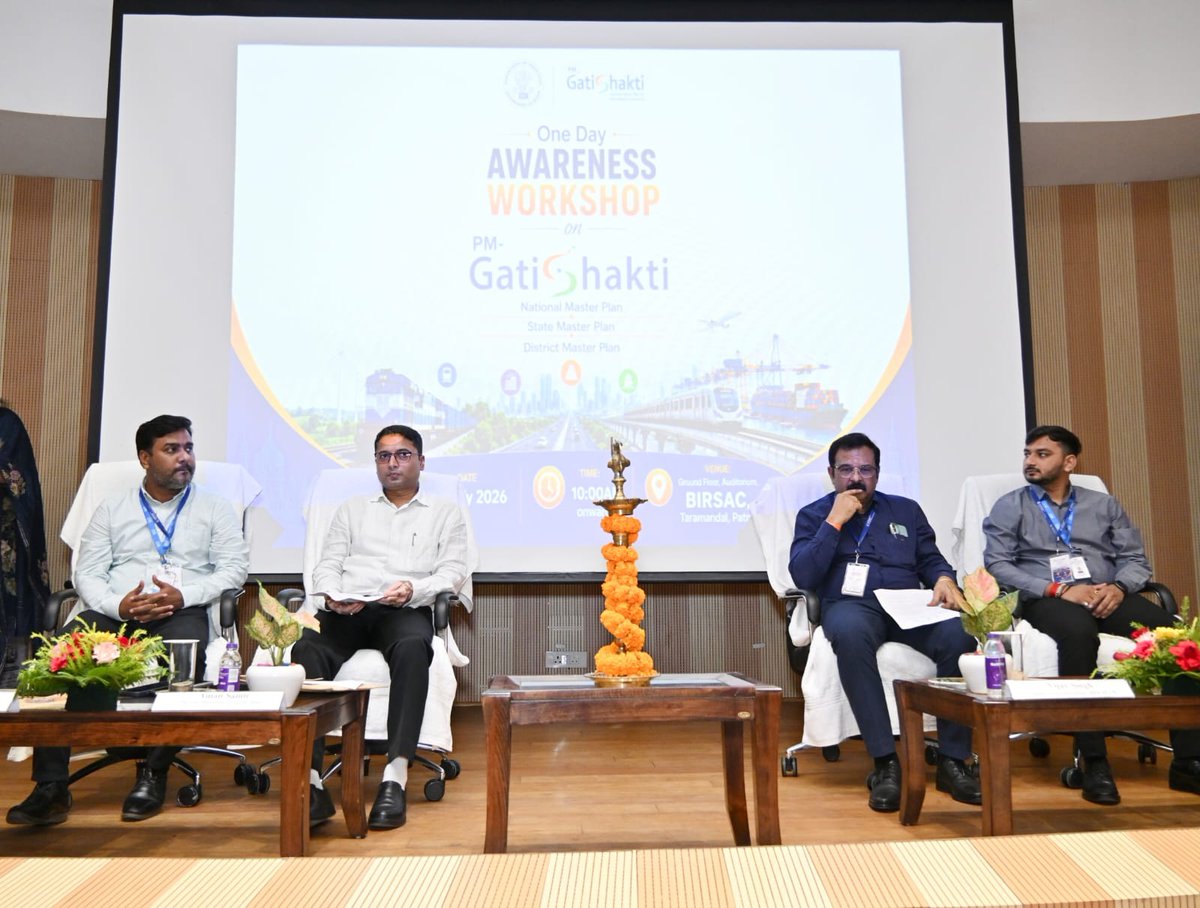 IndustriesBihar's tweet photo. Experts from BISAG-N and BIRSAC conducted technical sessions covering the vision and objectives of the PM Gati Shakti platform, Jan Parichay, Single Sign-On (SSO), Data Upload Management System (DUMS), the Bihar State Master Plan Portal, and practical use cases related to infrastructure, social sector planning and District Master Plans.

Organised in collaboration with BISAG-N, Gujarat and BIRSAC, the workshop equipped officials with the knowledge and digital tools required to promote coordinated infrastructure planning and accelerate sustainable development across Bihar.

Towards smarter planning, seamless coordination and a stronger Bihar.

#BiharHaiTaiyar
🚨उद्योग और रोजगार के क्षेत्र में रफ्तार पकड़ता बिहार!
#BuildAndBelieveInBihar

@PMOIndia @PiyushGoyal @CimGOI @GovernorBihar @samrat4bjp @officecmbihar @_ShreyasiSingh @kundan_ias  @amandsamir @PTI_News @ddnewsBihar @PIB_India @DoC_GoI @investBihar @BiharIndustries @BiharCabinet @ficci_india @bimcgl @BSPCBOfficial @idabihar @BIADAbihar @startup_bihar @IPRDBihar @GatiShakti @DSTTEBihar @bisag_n @DPIITGoI