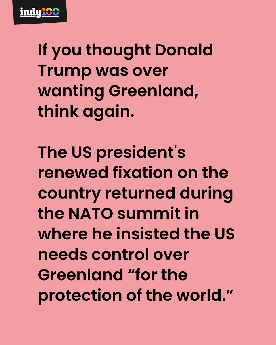 indy100's tweet photo. Trump renews call for US to take over Greenland 🤔

If you thought Donald Trump was over wanting Greenland, think again.

#DonaldTrump #Trump #US #Greenland #Politics

https://t.co/IXbDgSe9bg https://t.co/A3Mjy3aVjx