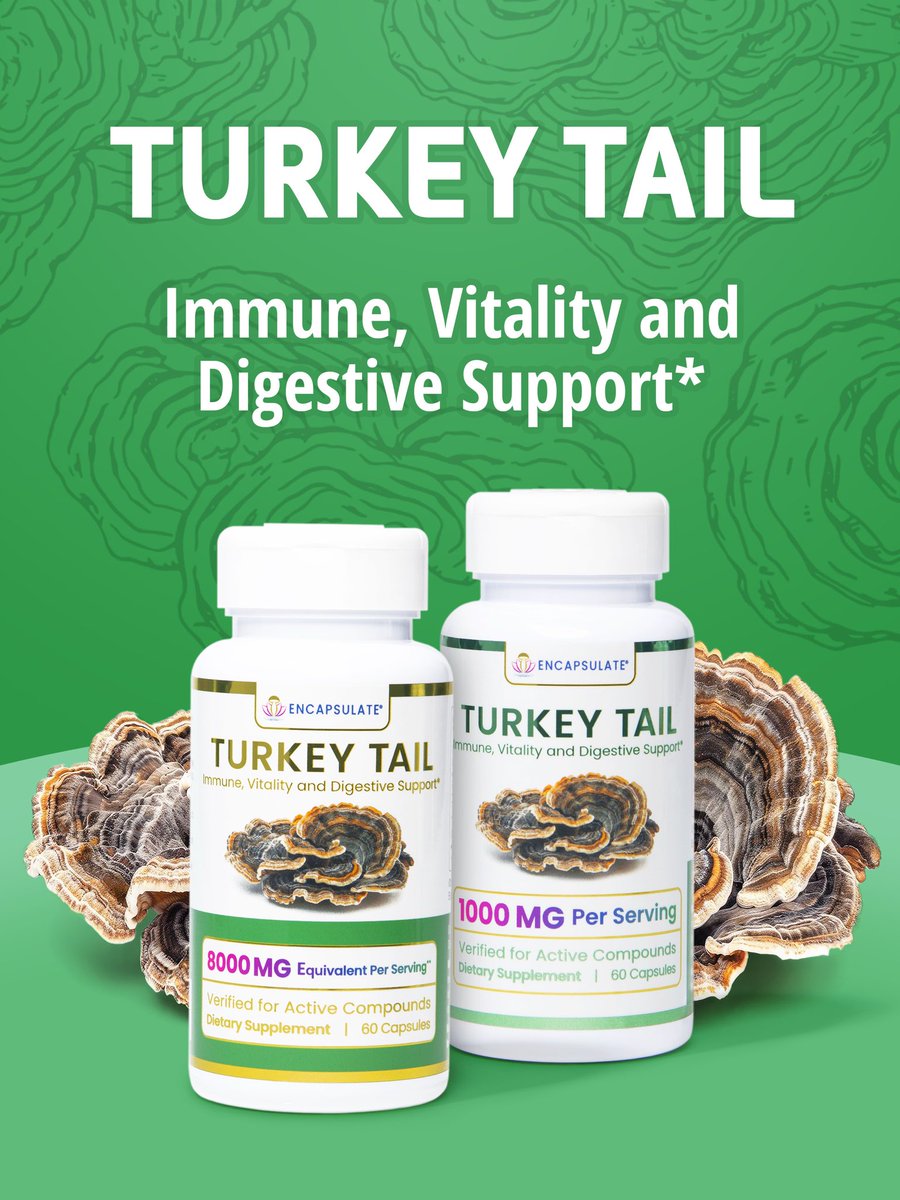 ENCAPSULATEUSA's tweet photo. Turkey Tail helps support your body’s natural defenses and digestive health.*

🌿 Digestive Support
🛡️ Immune Support
🎯 Inflammation Support

Strengthen your Daily Wellness routine!

https://t.co/FpnIvhgX1H

#EncapsulateUSA
#TurkeyTail 
#FunctionalMushrooms 
#MushroomWellness https://t.co/BWEkLw2JeV