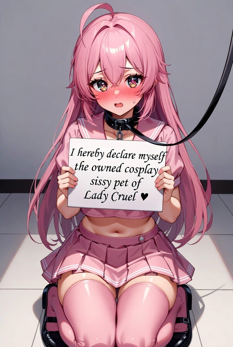 Bethanysiscos's tweet photo. I am Lady Cruel’s owned cosplay sissy pet and property. I exist solely to serve and be humiliated by her. Permanent pinned declaration. All hail Lady Cruel 👠 https://t.co/gvALxVlzPz
